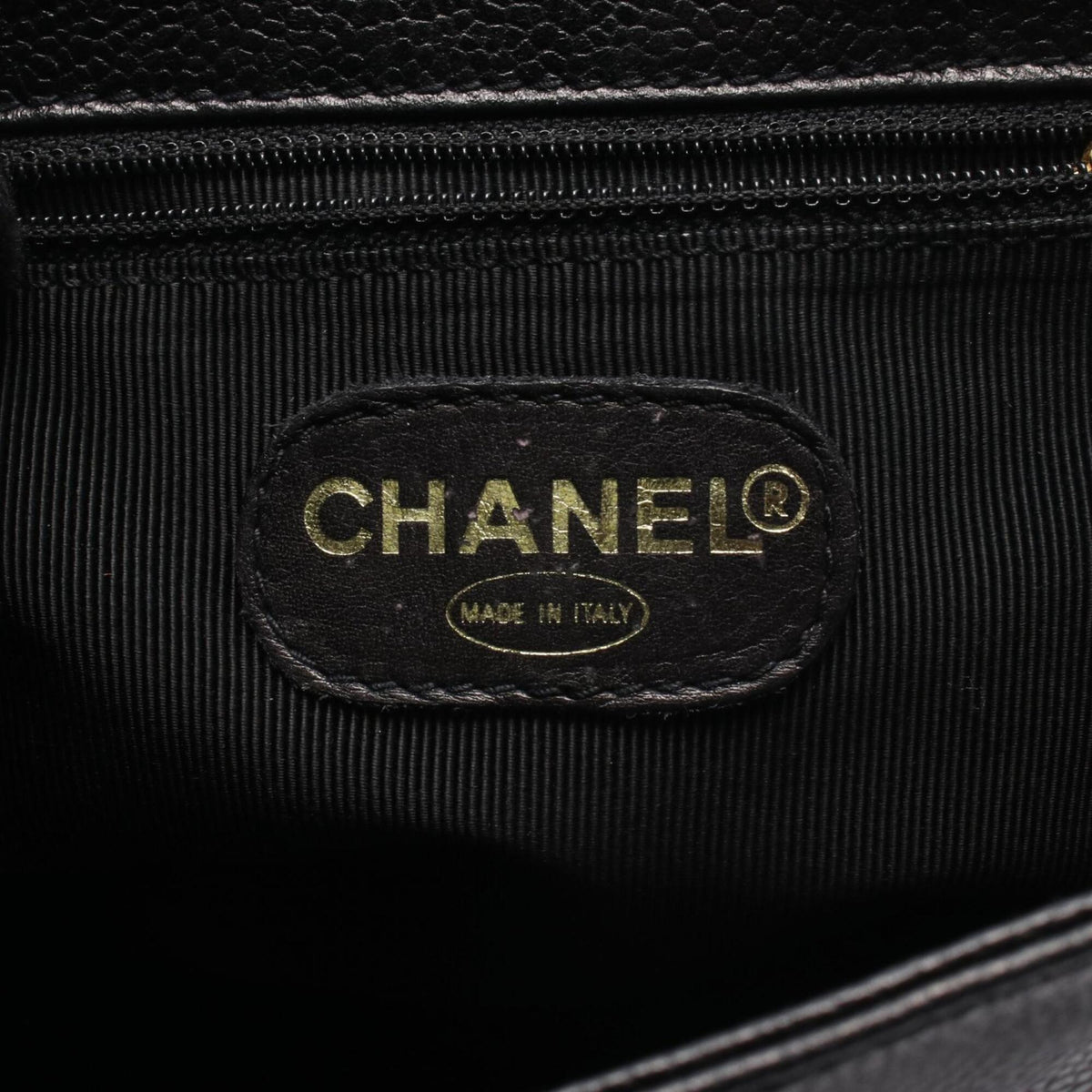 Chanel Black Grained Calfskin Backpack Handbag (Pre-Owned)