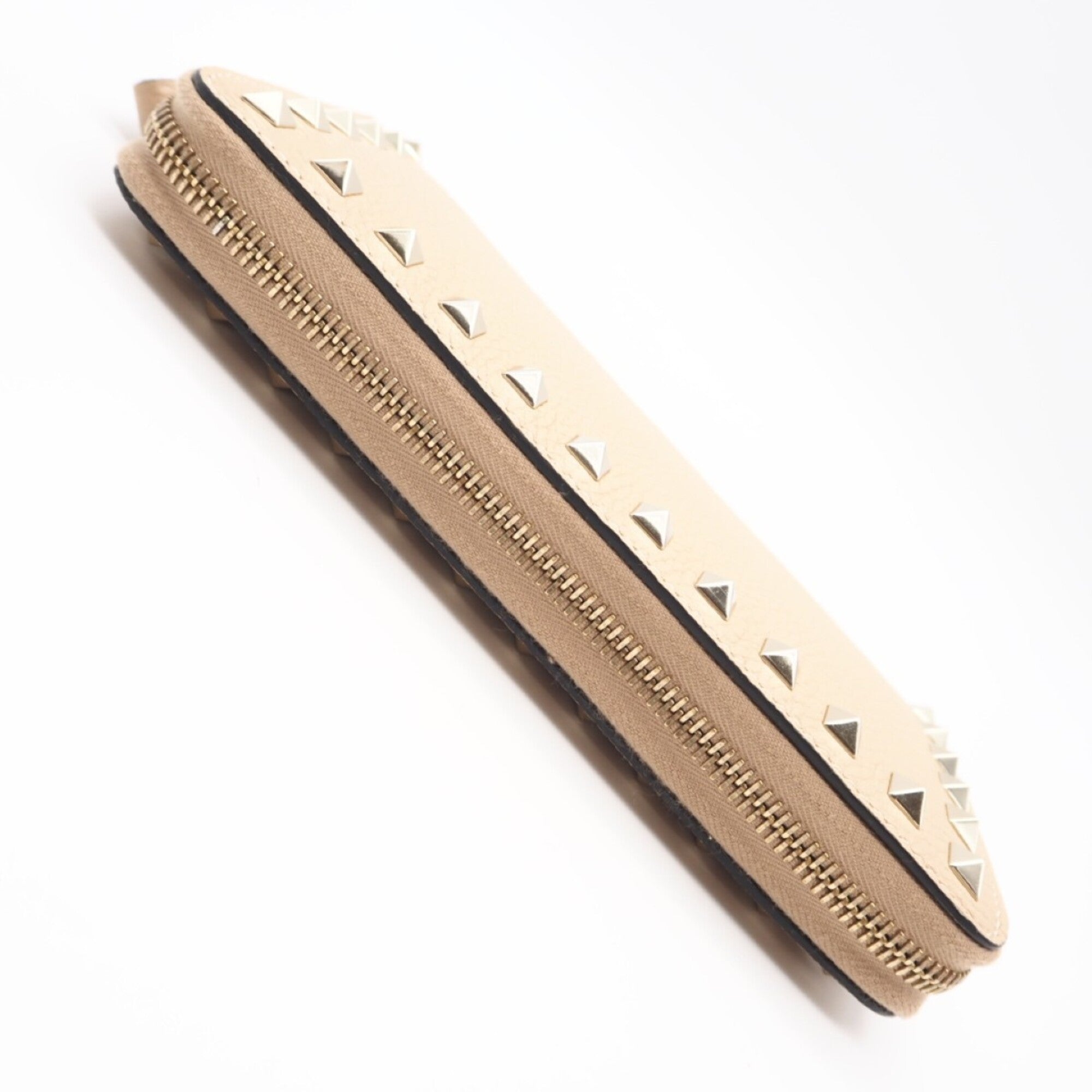 Valentino Beige Leather Long Wallet (Bi-Fold) (Pre-Owned)