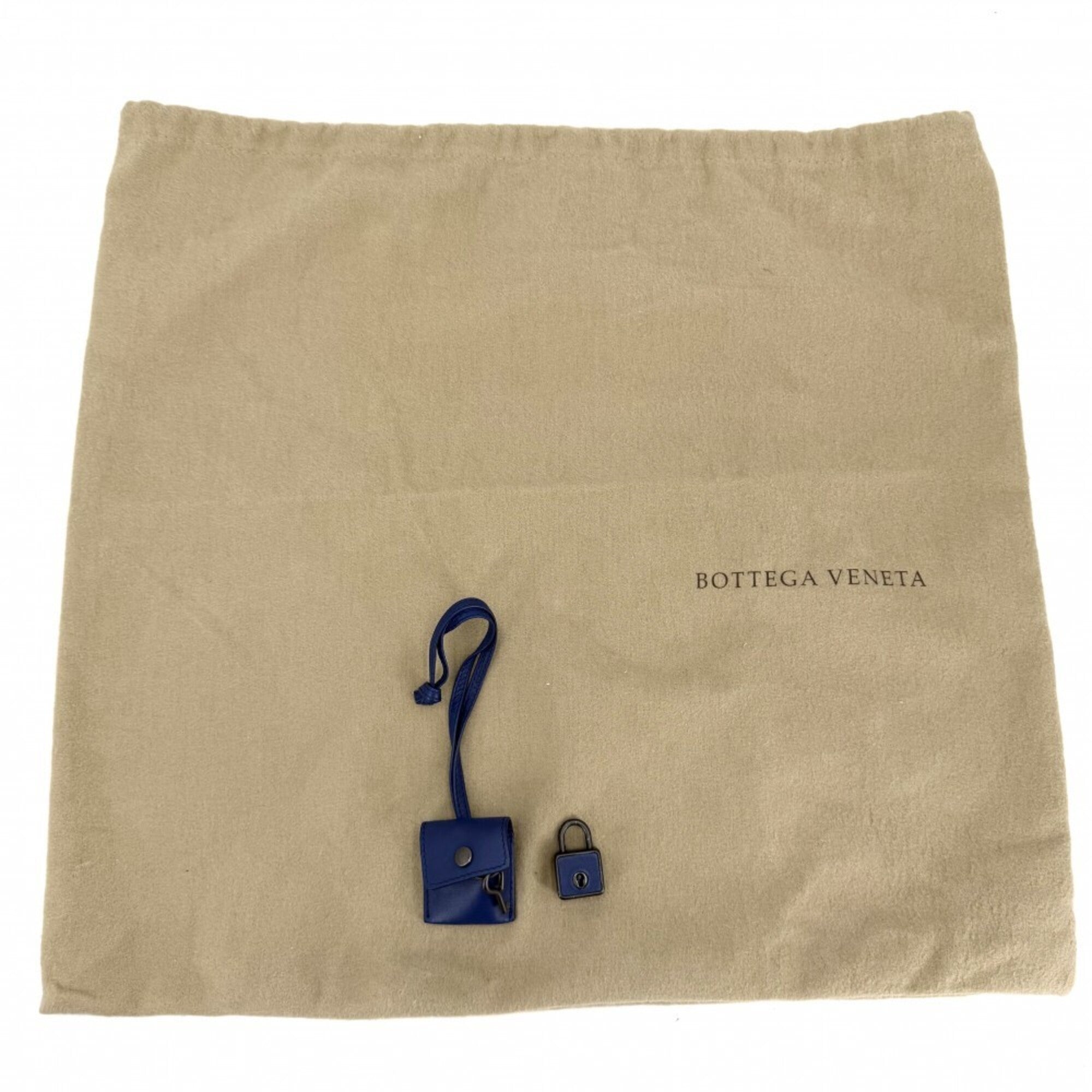 Bottega Veneta Intrecciato Blue Leather Handbag Tote Bag (Pre-Owned)