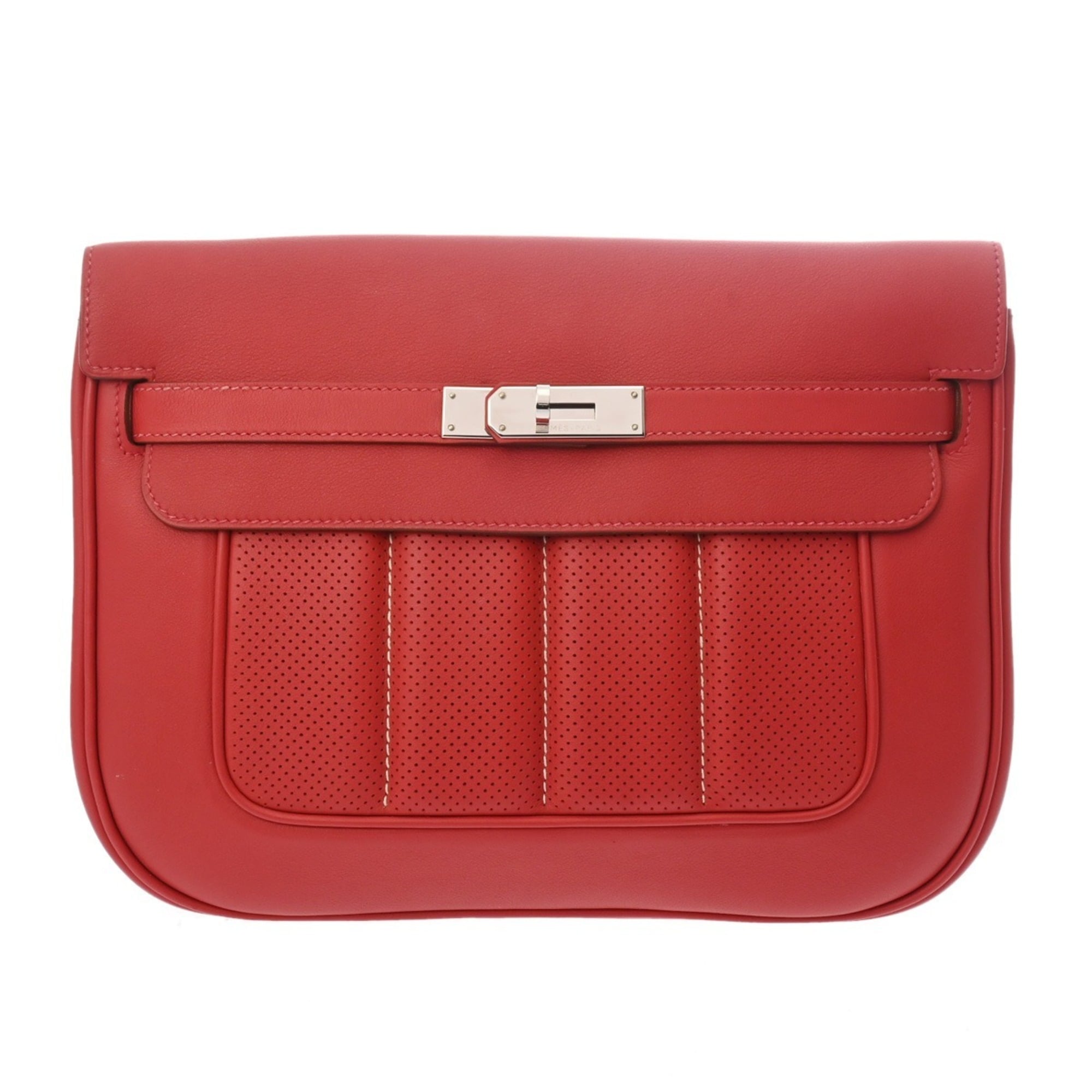 Hermes Rouge Casaque Swift Leather Shoulder Bag (Pre-Owned)