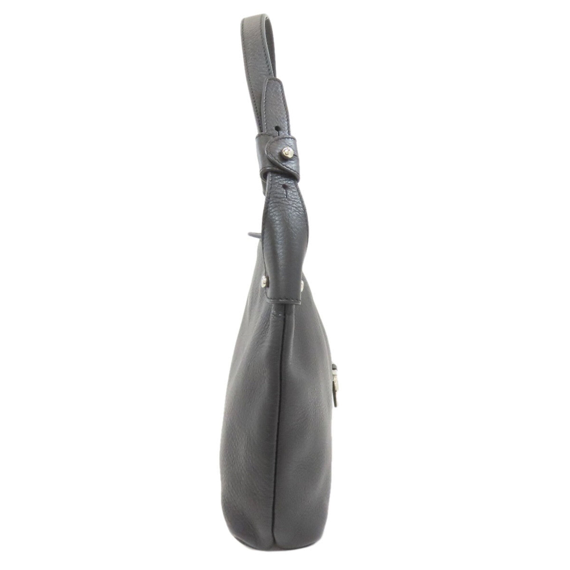 Salvatore Ferragamo Black Leather Shoulder Bag (Pre-Owned)