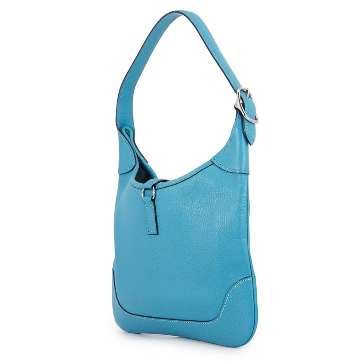 Hermes Turquoise Blue Chevre Leather Handbag Shoulder Bag (Pre-Owned)