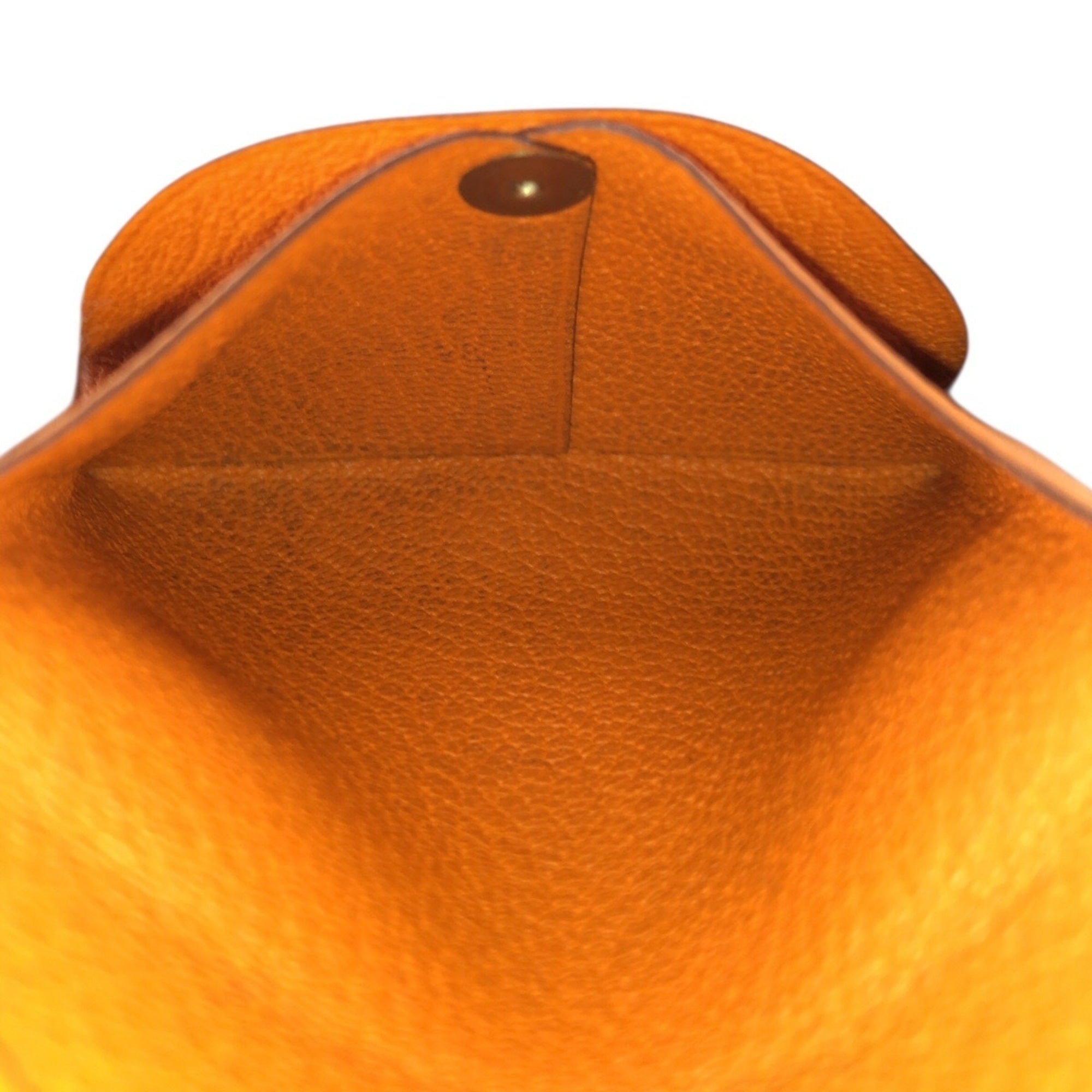 Hermes Feu Orange Chevre Leather Coin Purse/Coin Case (Pre-Owned)