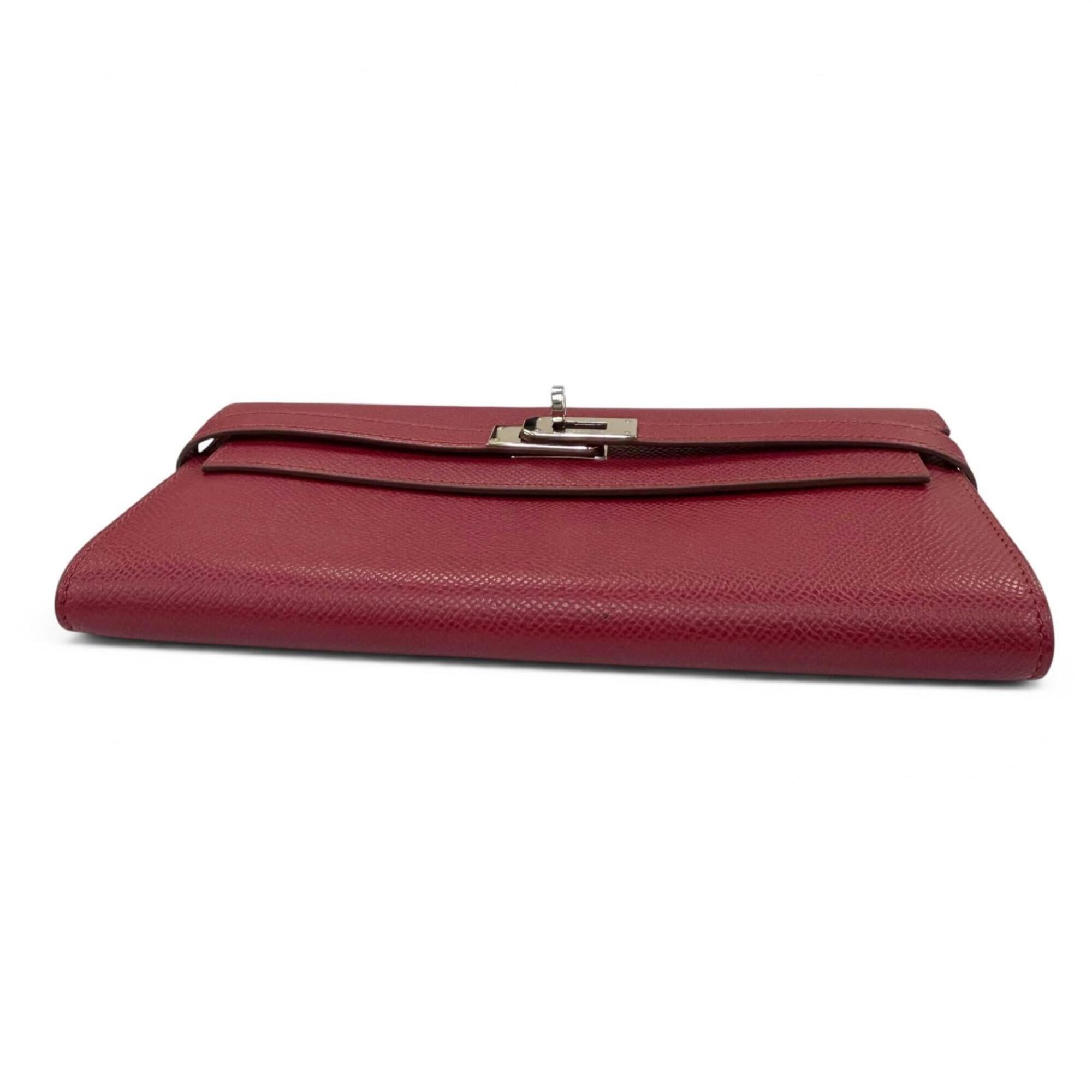 Hermes Ruby Epsom Leather Long Wallet (Bi-Fold) (Pre-Owned)