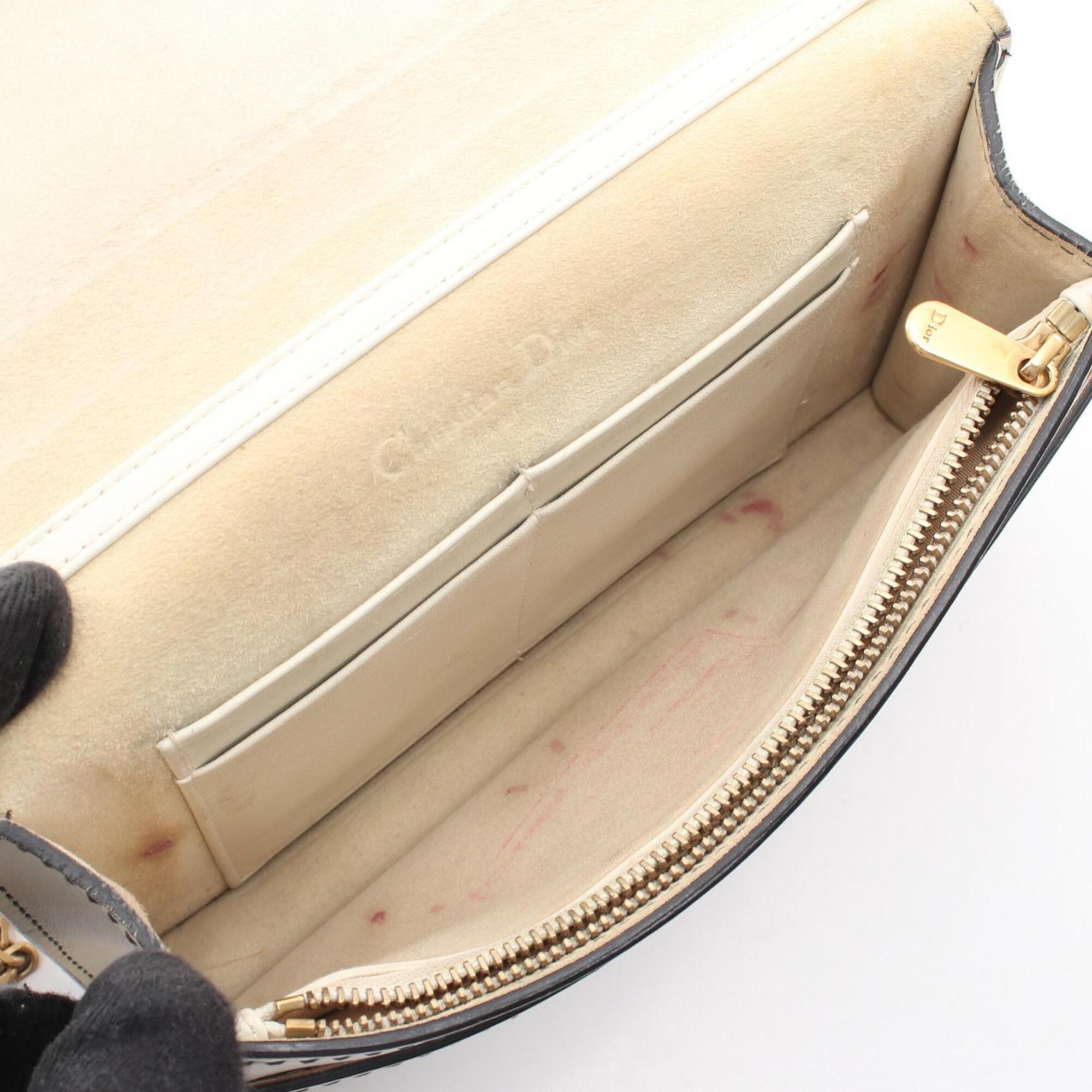 Christian Dior White Leather Handbag Shoulder Bag (Pre-Owned)