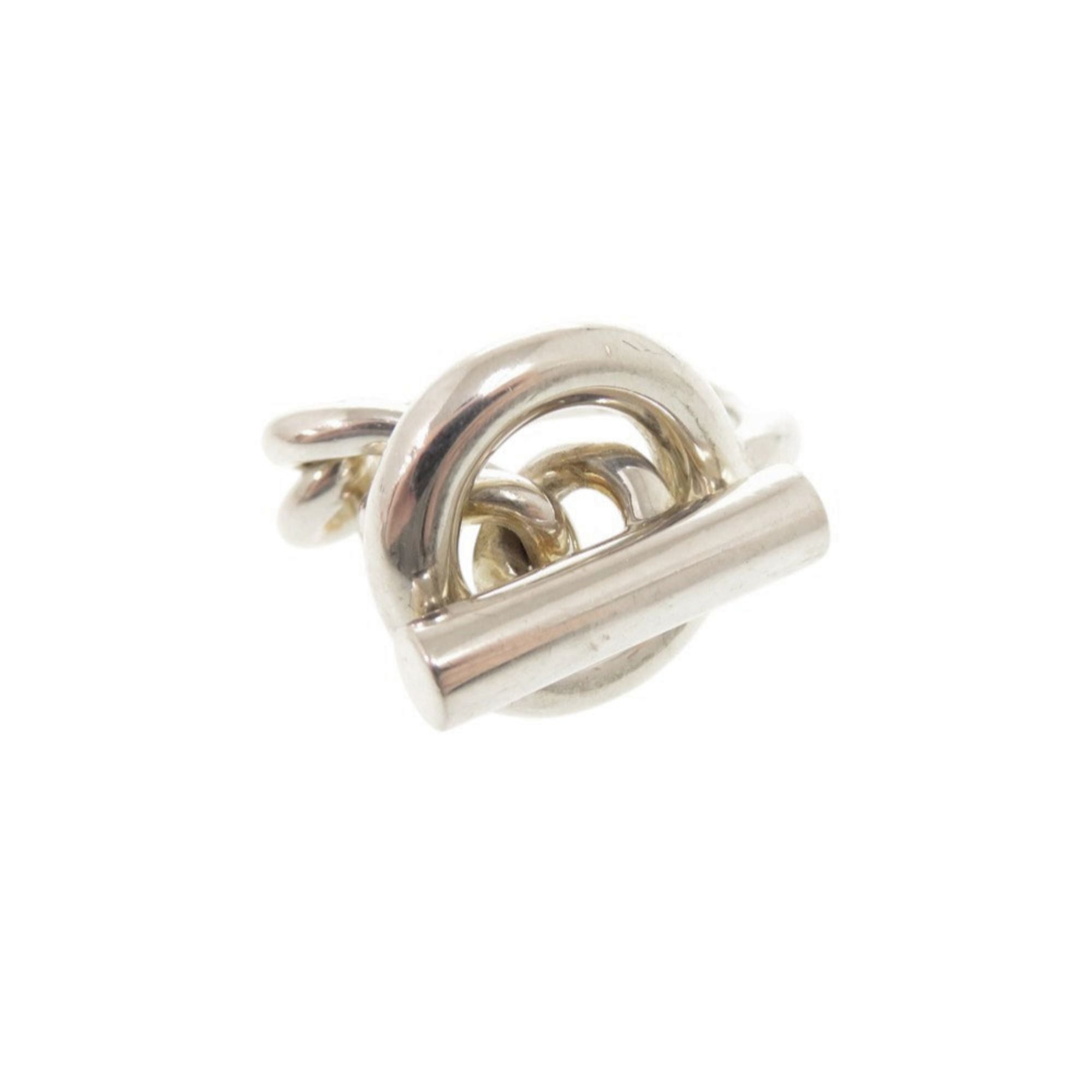 Hermes Silver Silver 925 Band Ring (Pre-Owned)