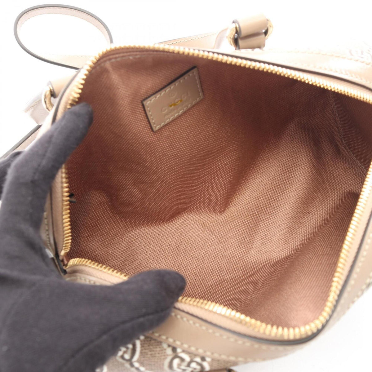 Gucci Beige Coated Canvas Leather Handbag (Pre-Owned)