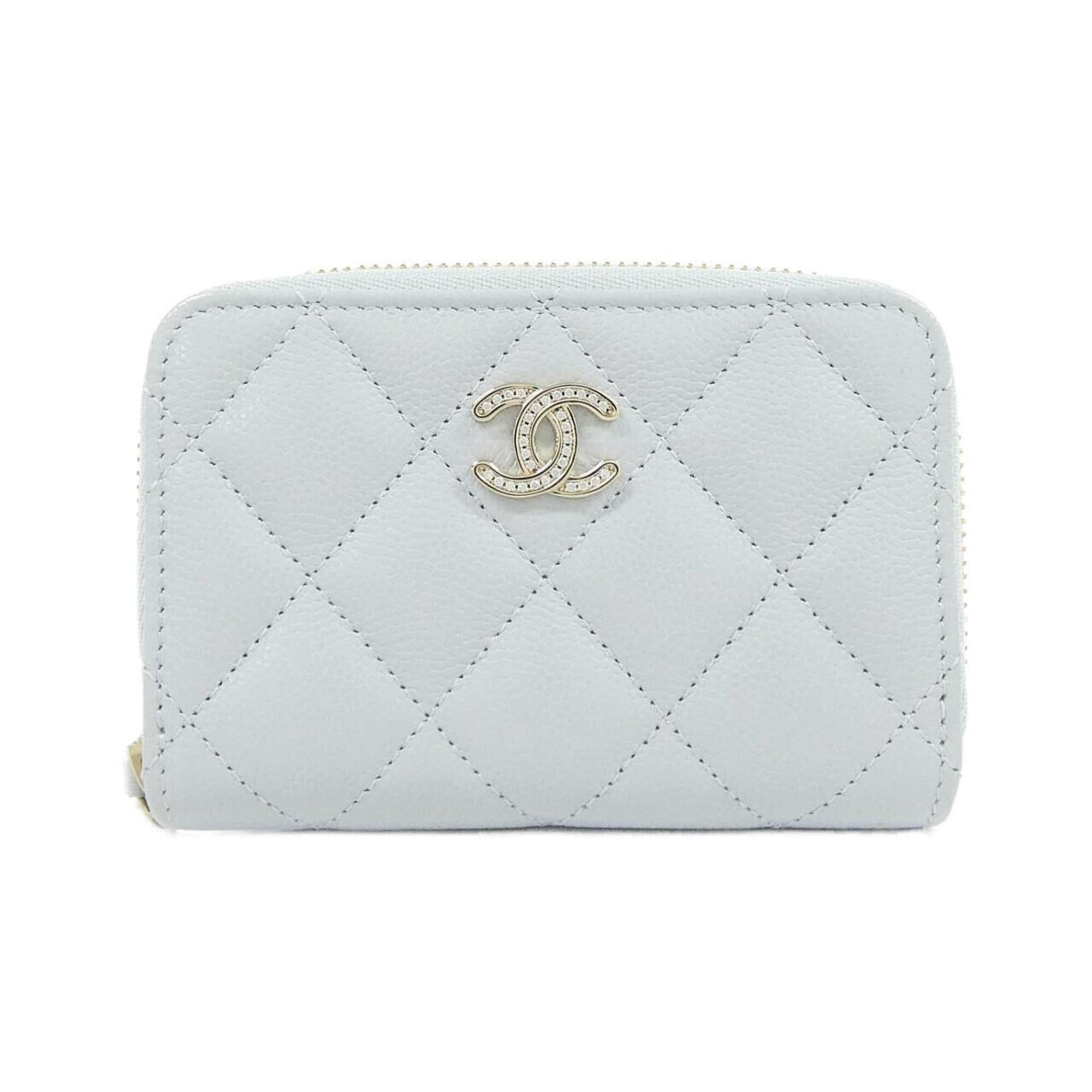 Chanel Light Blue Grained Calfskin Coin Purse/Coin Case (Pre-Owned)