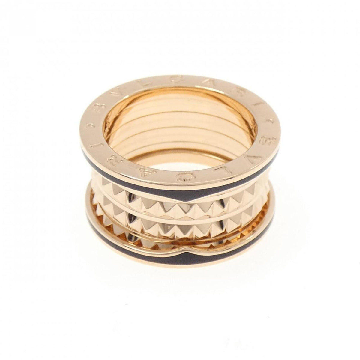 Bvlgari Pink Gold Black Pink Gold (18K) Ceramic Band Ring (Pre-Owned)