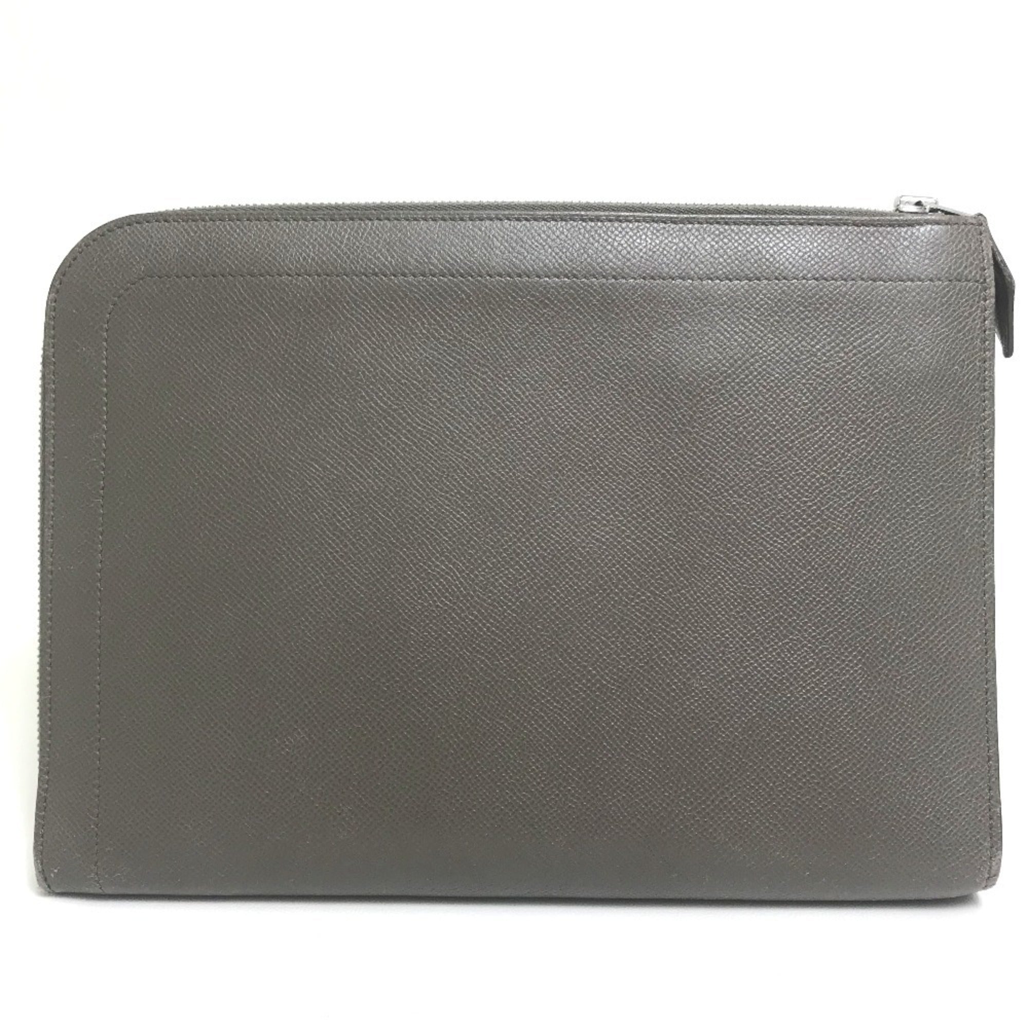 Hermes Kara Etoupe Gray Gray Epsom Leather Clutch Bag (Pre-Owned)