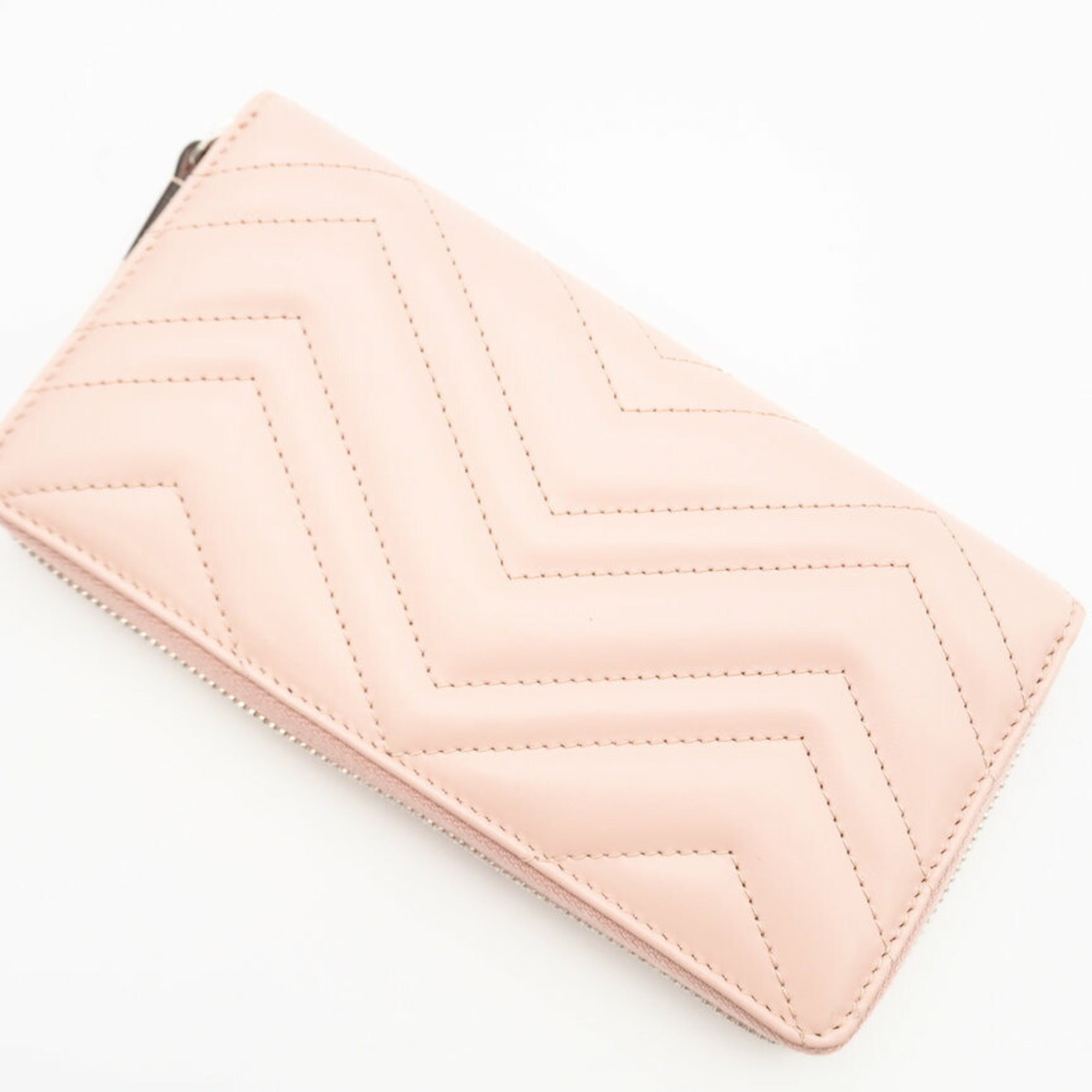 Gucci Pink Leather Long Wallet (Bi-Fold) (Pre-Owned)