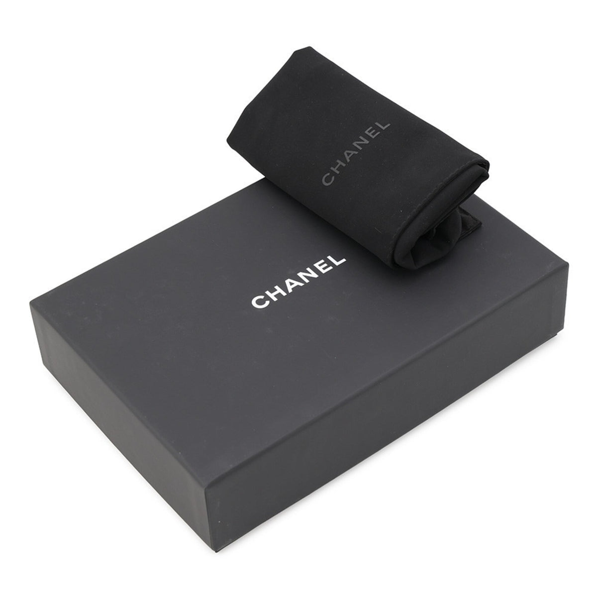 Chanel Black Grained Calfskin Chain/Shoulder Wallet (Pre-Owned)
