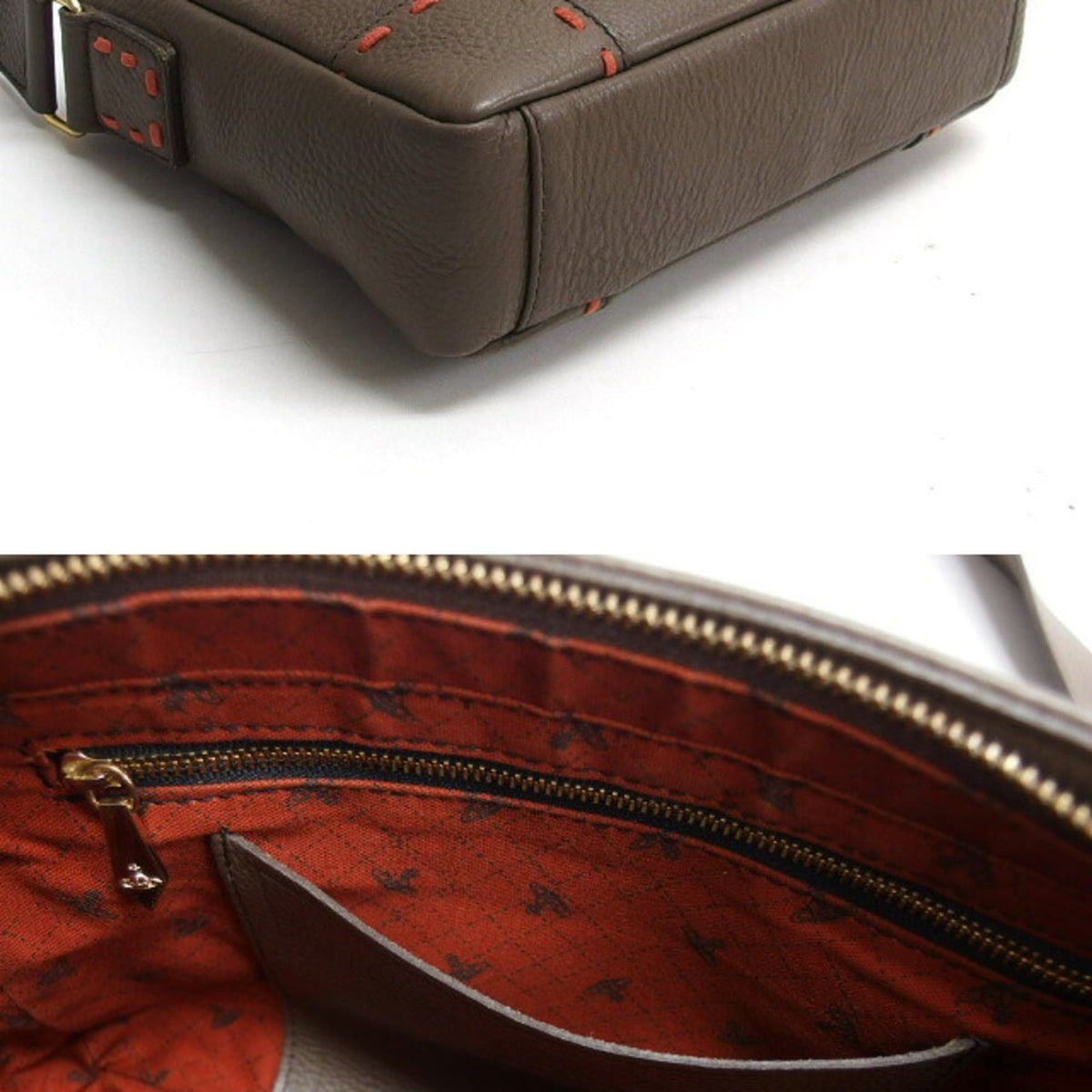 Vivienne Westwood Dark Brown Leather Shoulder Bag (Pre-Owned)