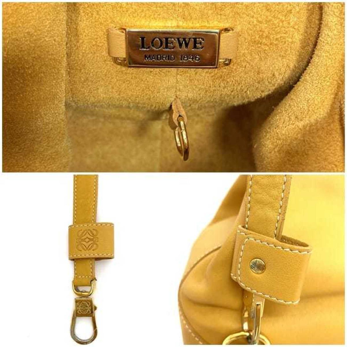Loewe Anton Orange Leather Pouch Shoulder Bag (Pre-Owned)