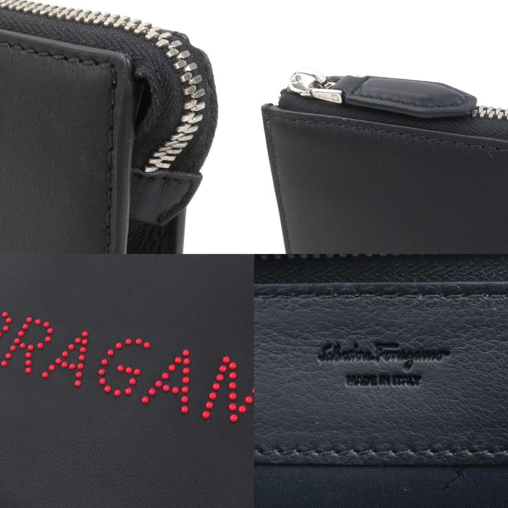 Salvatore Ferragamo Black Leather Clutch Bag (Pre-Owned)