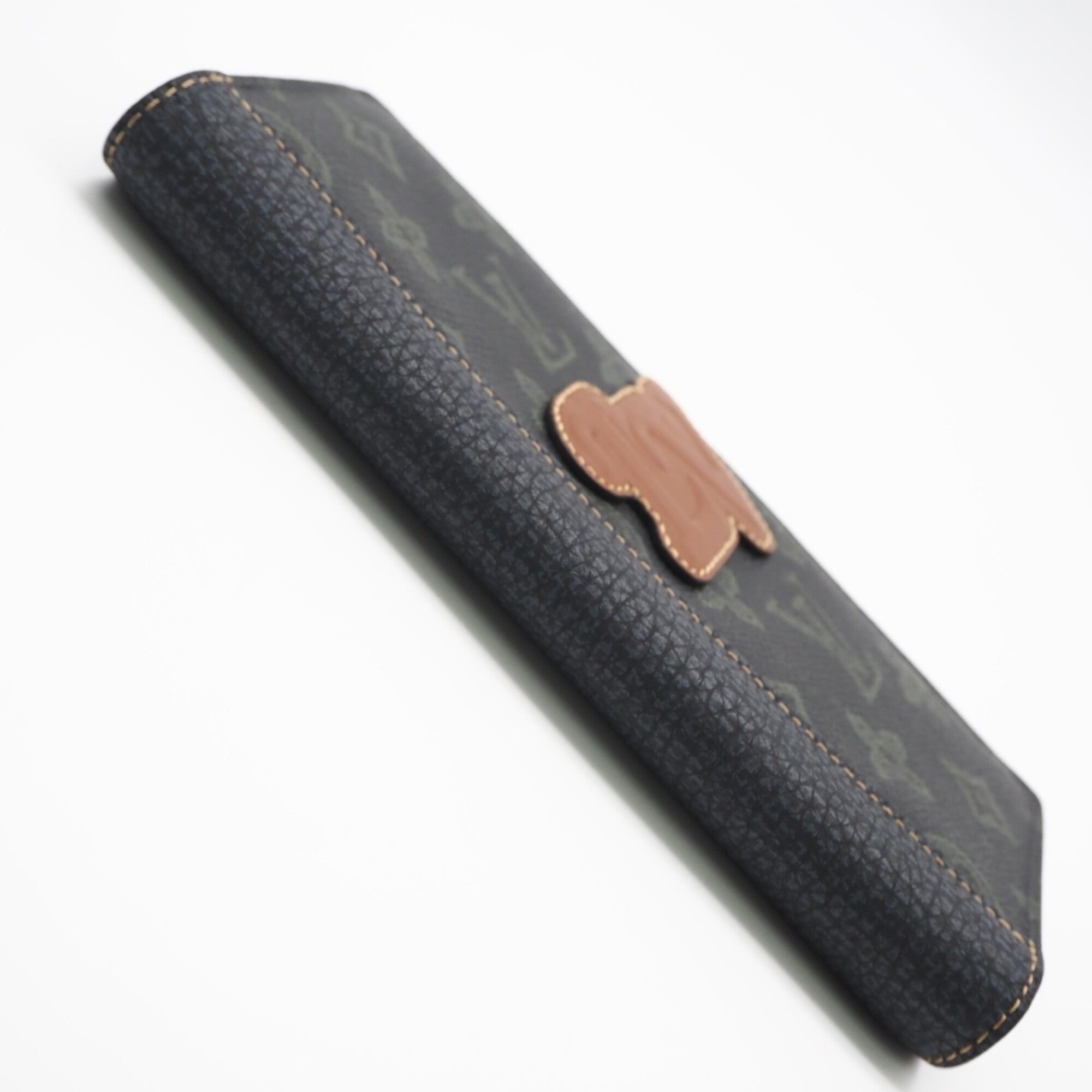 Louis Vuitton Monogram Brown Green Navy Coated Canvas Leather Long Wallet (Bi-Fold) (Pre-Owned)