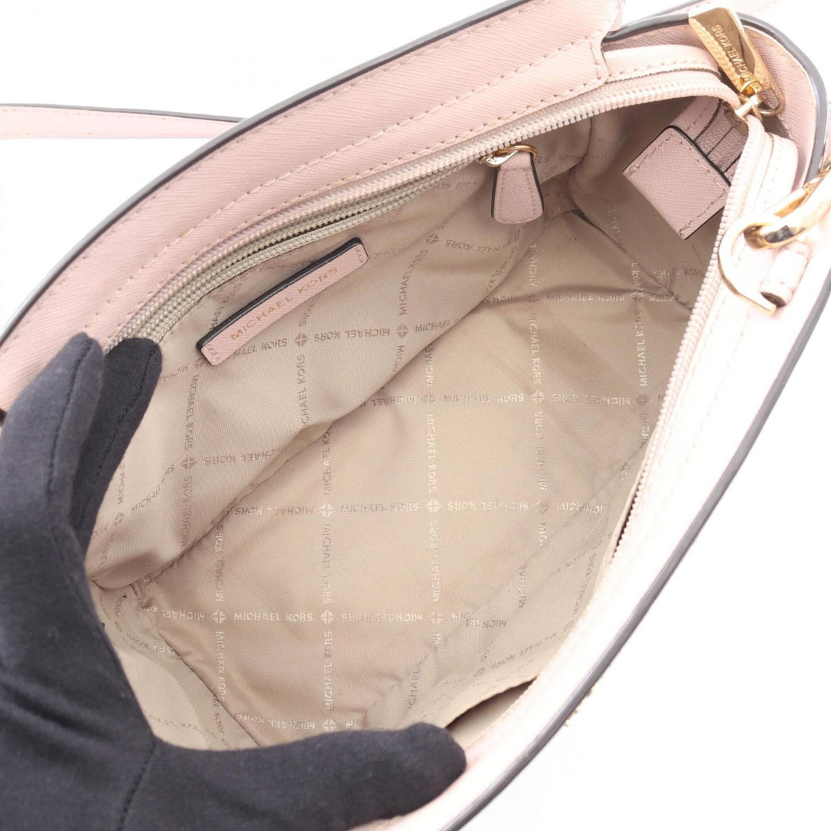 Michael Kors Pink Leather Handbag Pochette Shoulder Bag (Pre-Owned)