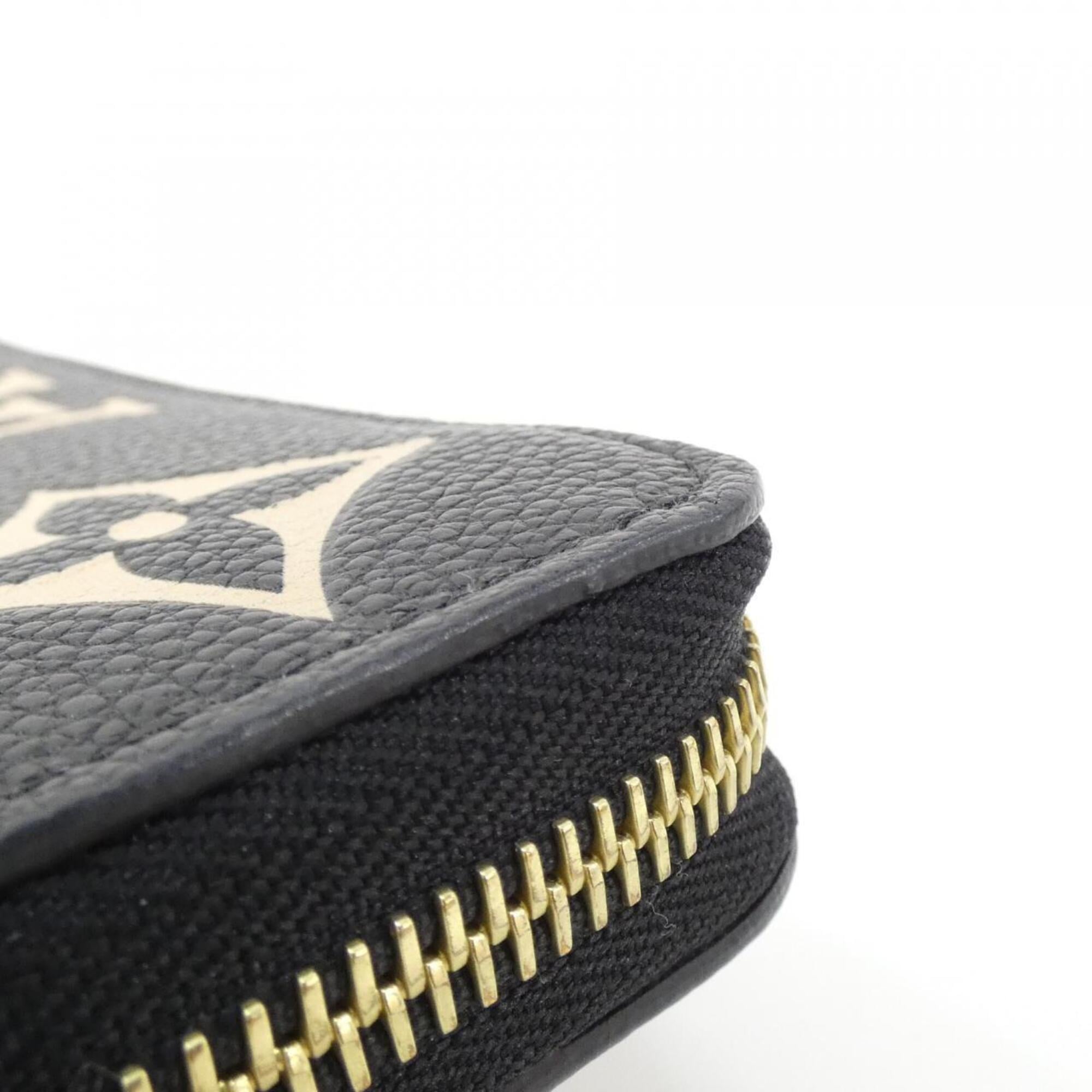 Louis Vuitton Monogram Empreinte Beige Black Leather Long Wallet (Bi-Fold) (Pre-Owned)
