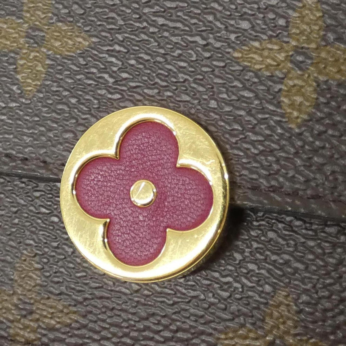 Louis Vuitton Brown Fuchsia Coated Canvas Long Wallet (Bi-Fold) (Pre-Owned)