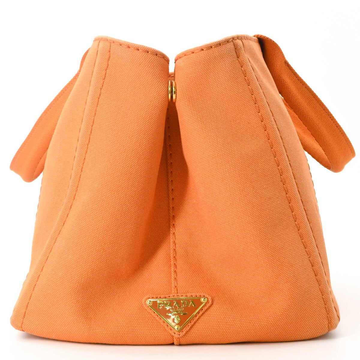 Prada Orange Canvas Handbag Shoulder Bag Tote Bag (Pre-Owned)