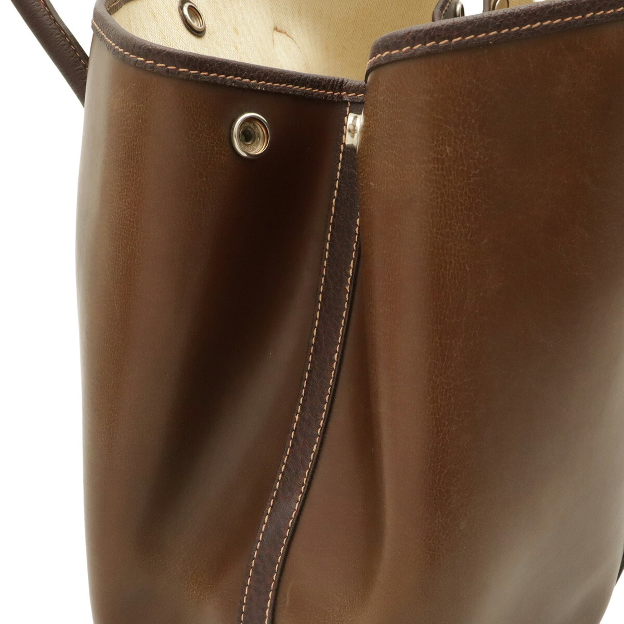 Hermes Garden Khaki Brown Amazonia Leather Handbag Tote Bag (Pre-Owned)