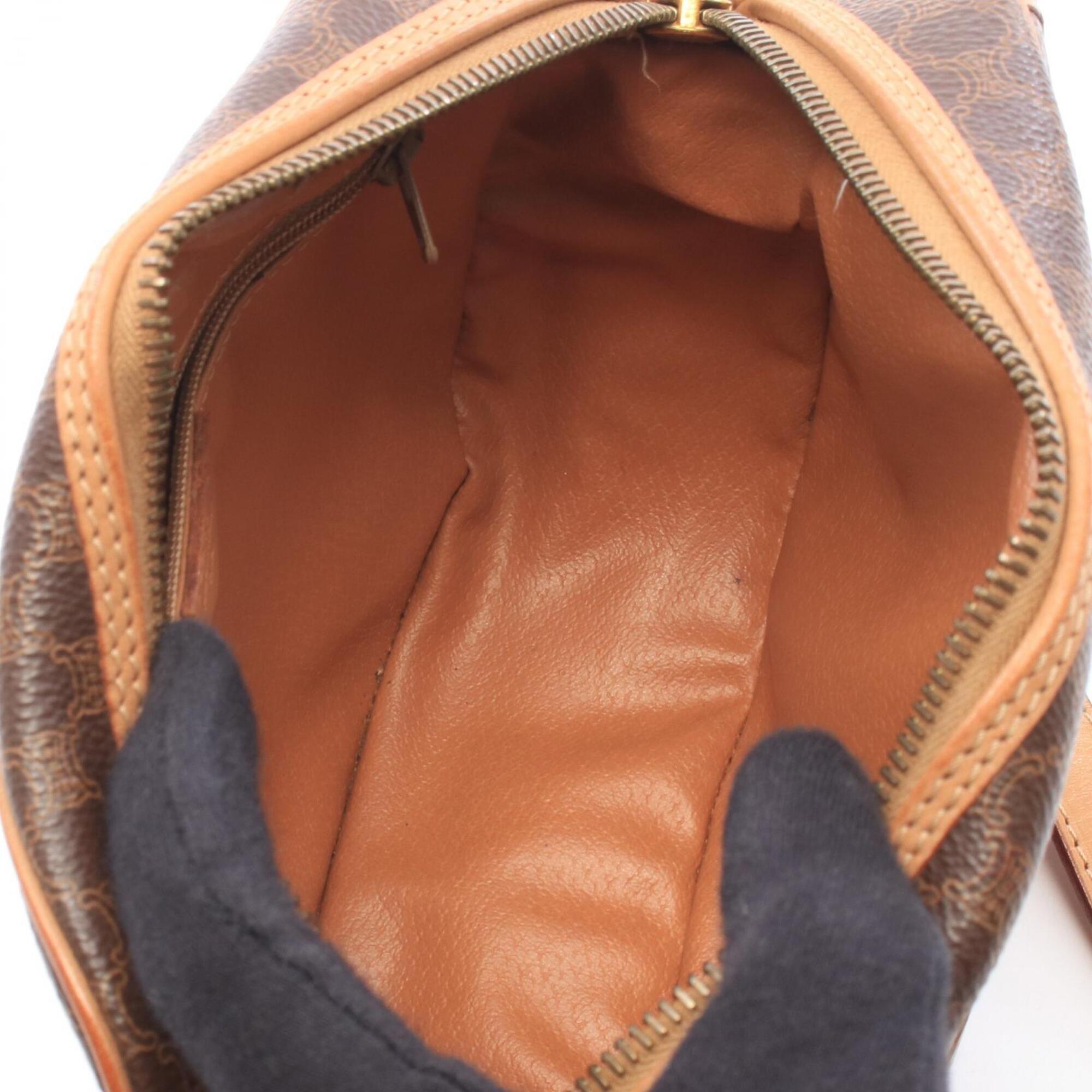 Celine Brown Pvc Coated Canvas Leather Shoulder Bag (Pre-Owned)