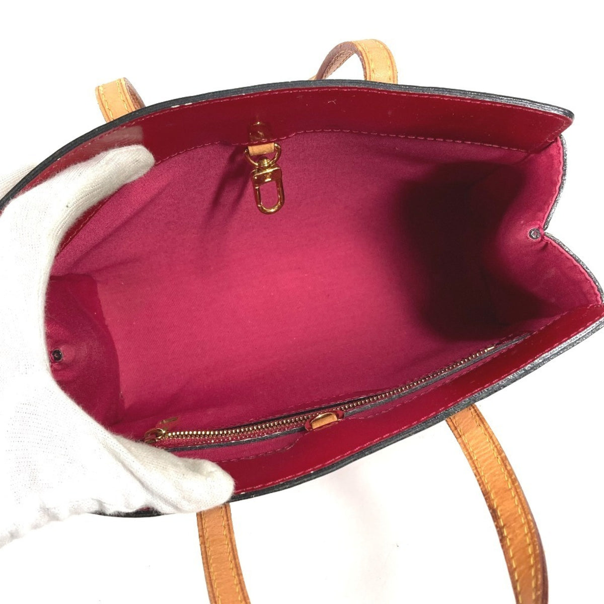 Louis Vuitton Indian Rose Red Color Monogram Vernis Canvas Handbag Tote Bag (Pre-Owned)