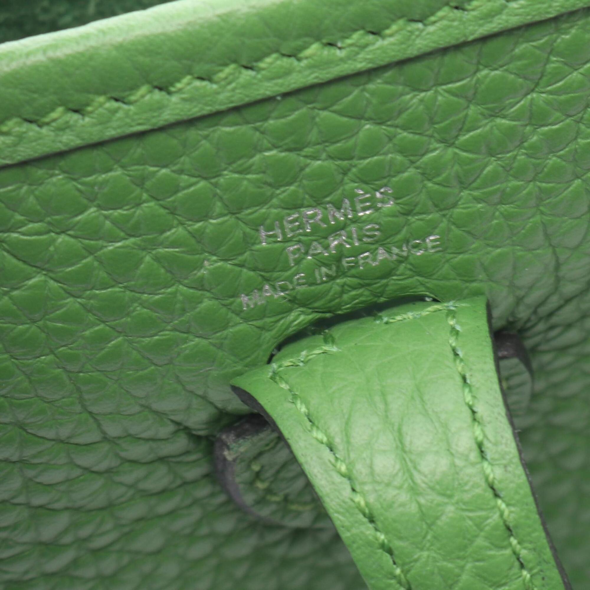 Hermes Green Vert Taurillon Clemence Leather Shoulder Bag (Pre-Owned)