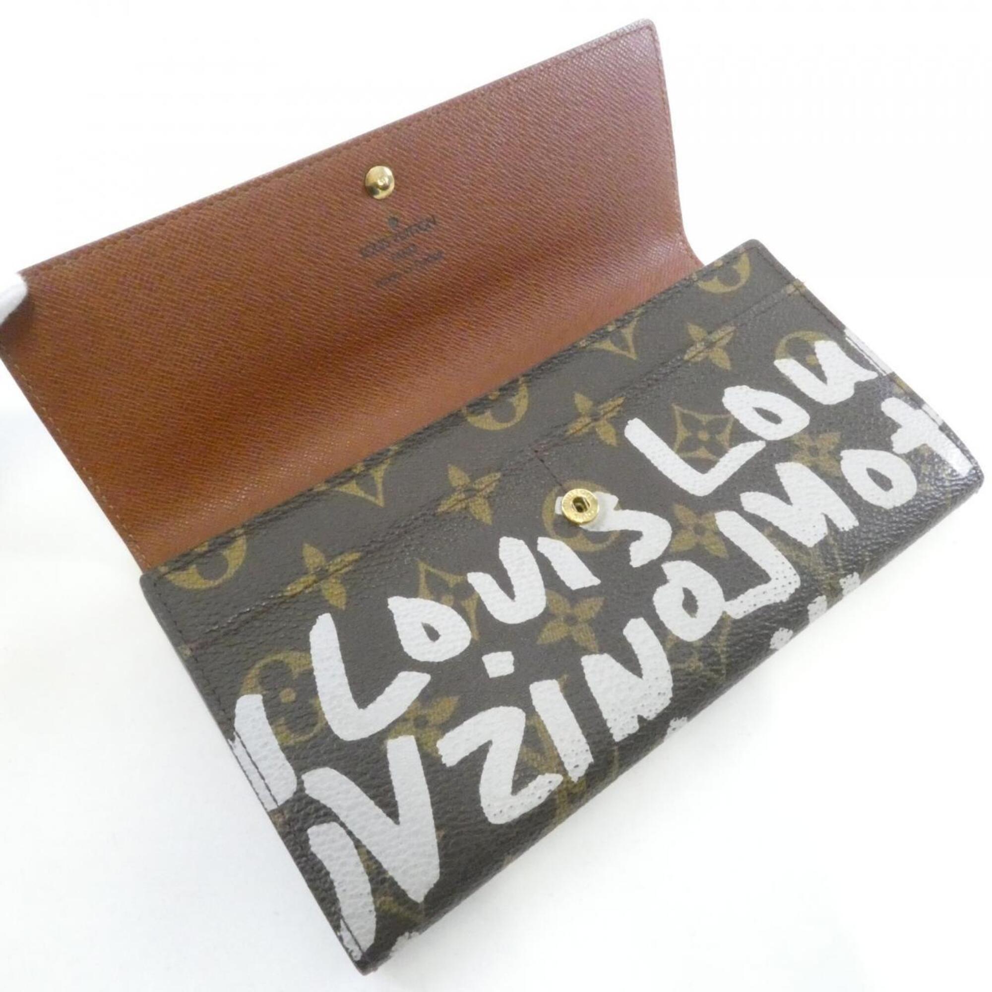 Louis Vuitton Silver Marron Coated Canvas Long Wallet (Bi-Fold) (Pre-Owned)