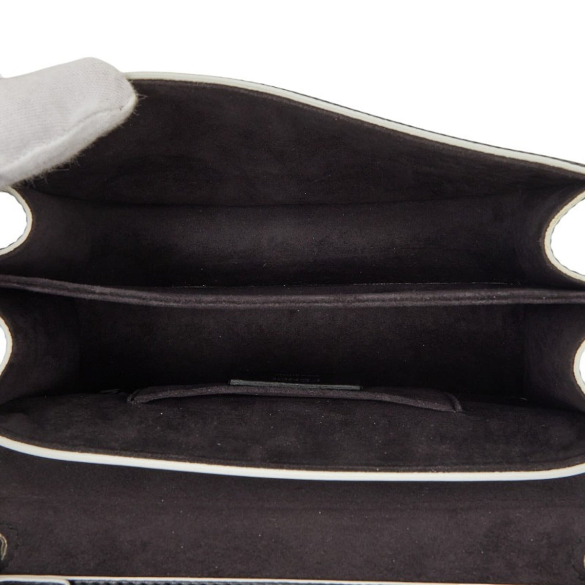 Fendi Black Brown Leather Handbag Shoulder Bag (Pre-Owned)