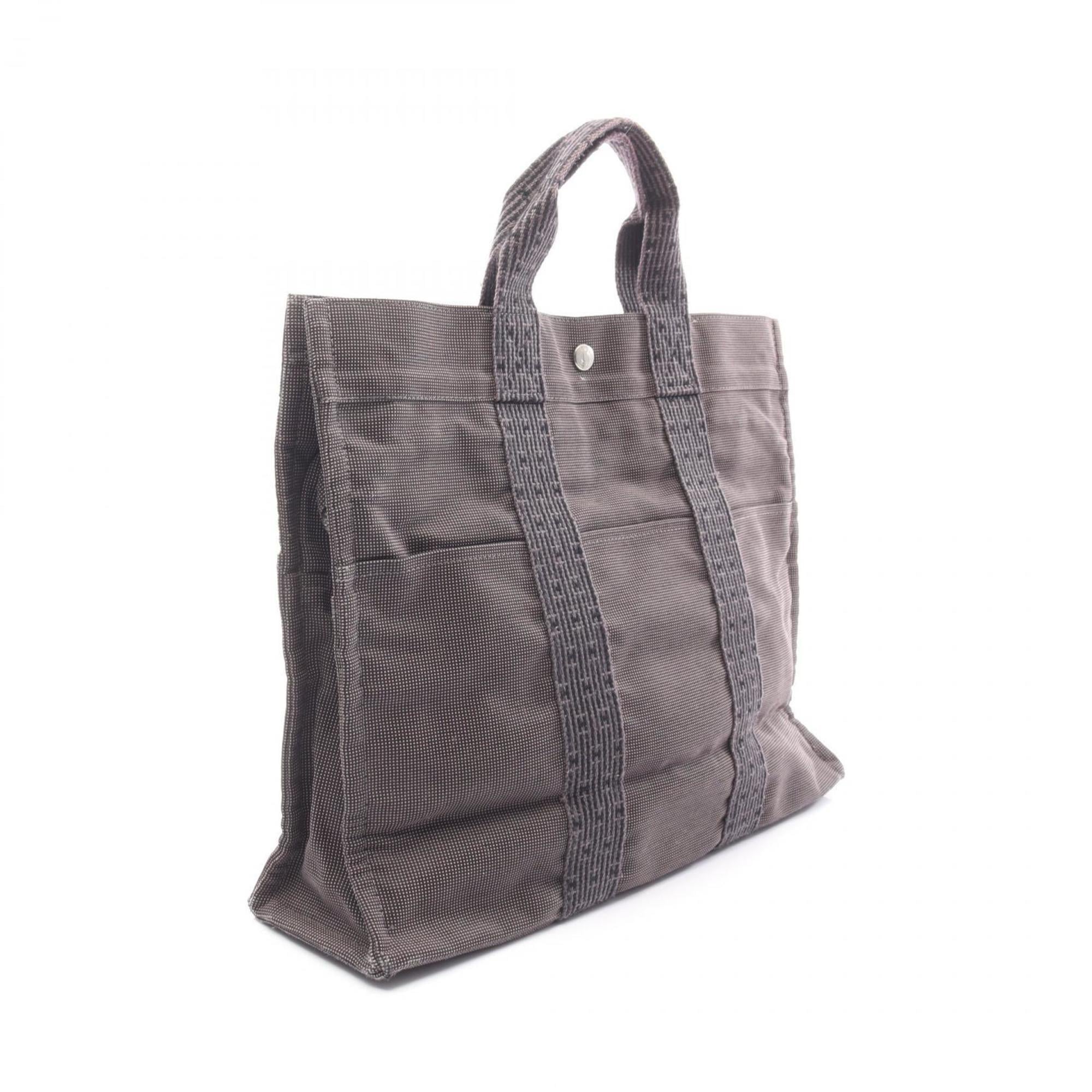 Hermes Gray Nylon Canvas Handbag Tote Bag (Pre-Owned)