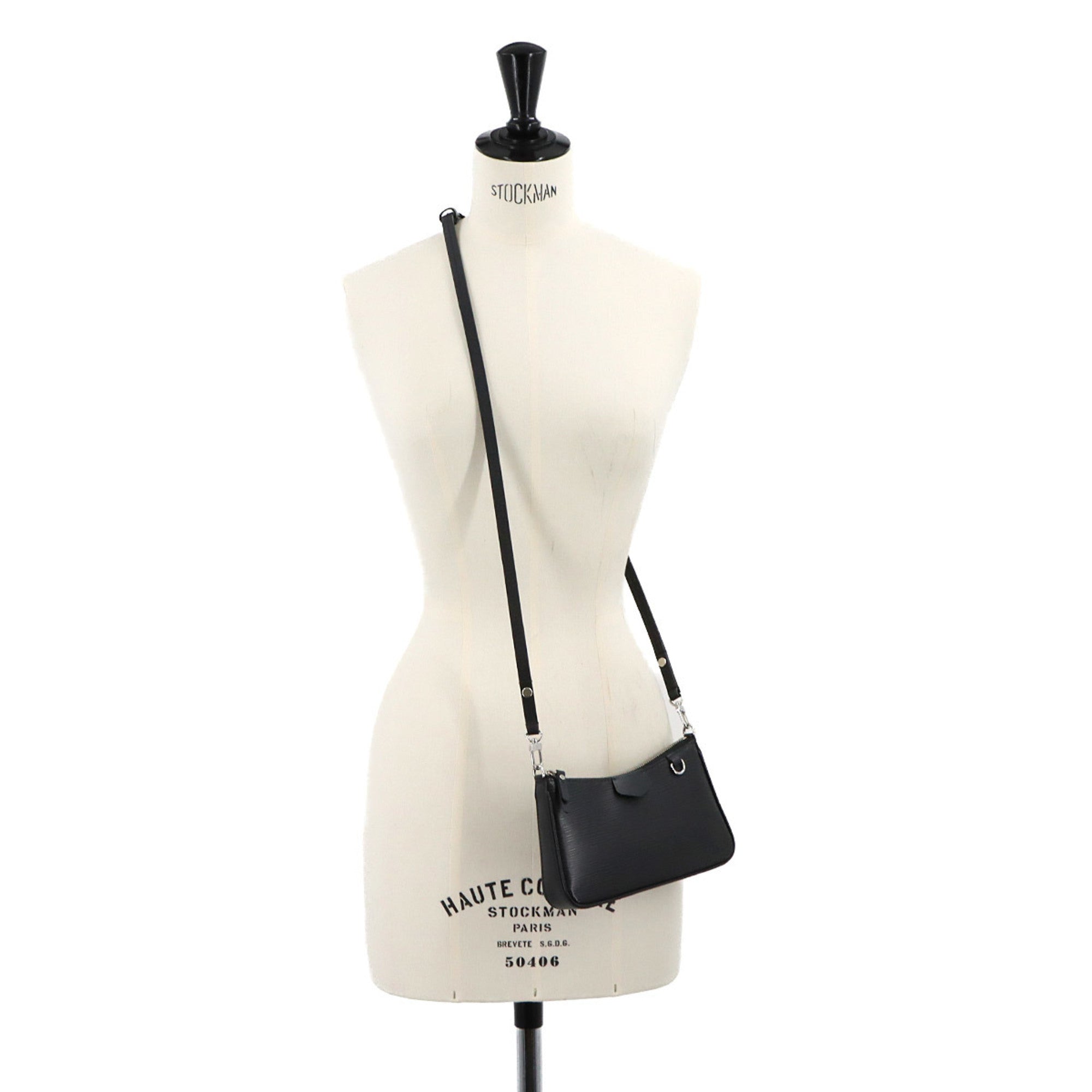 Louis Vuitton Noir Epi Leather Handbag Shoulder Bag (Pre-Owned)