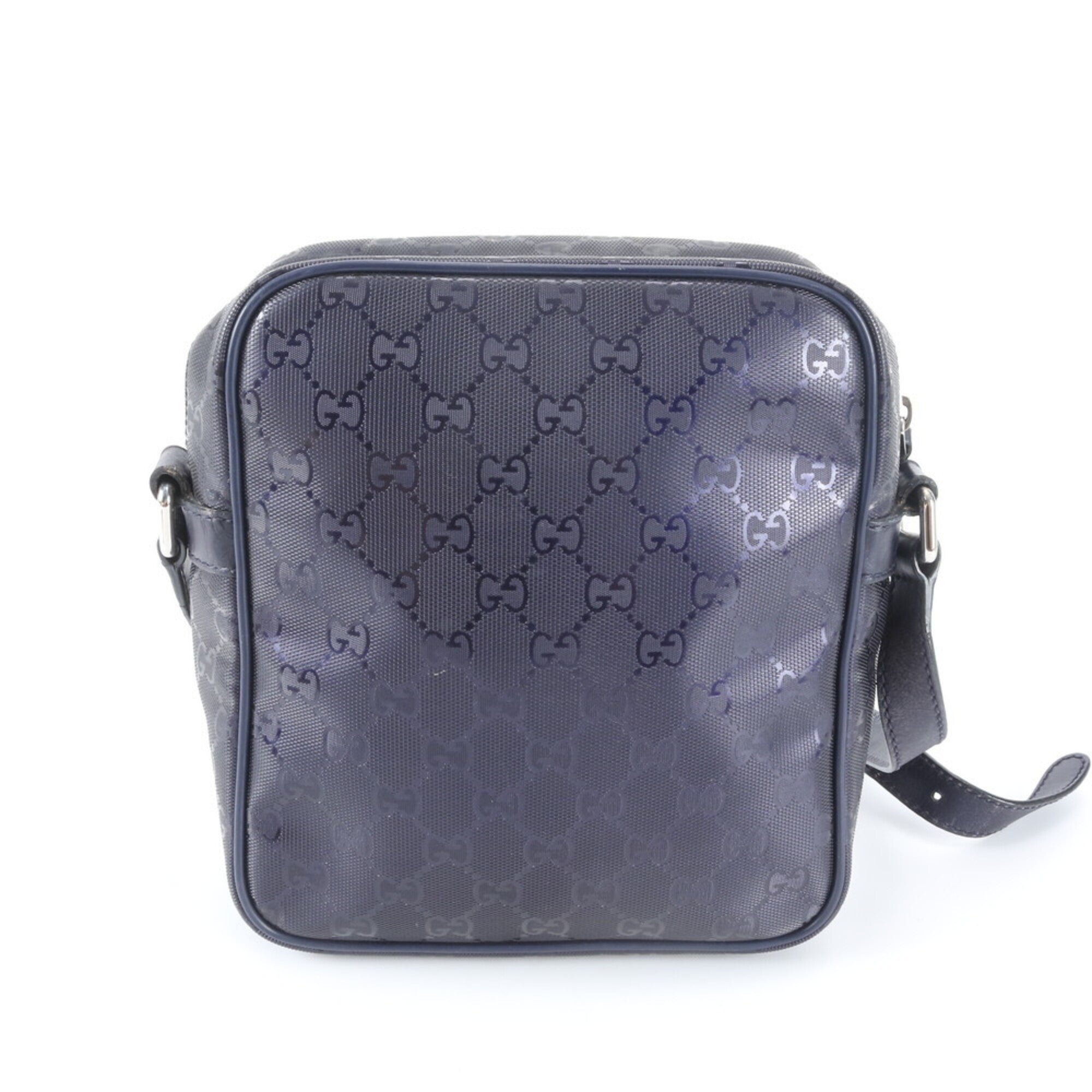 Gucci Gg Imprimé Purple Gg Imprimé Leather Messenger Bag Shoulder Bag (Pre-Owned)