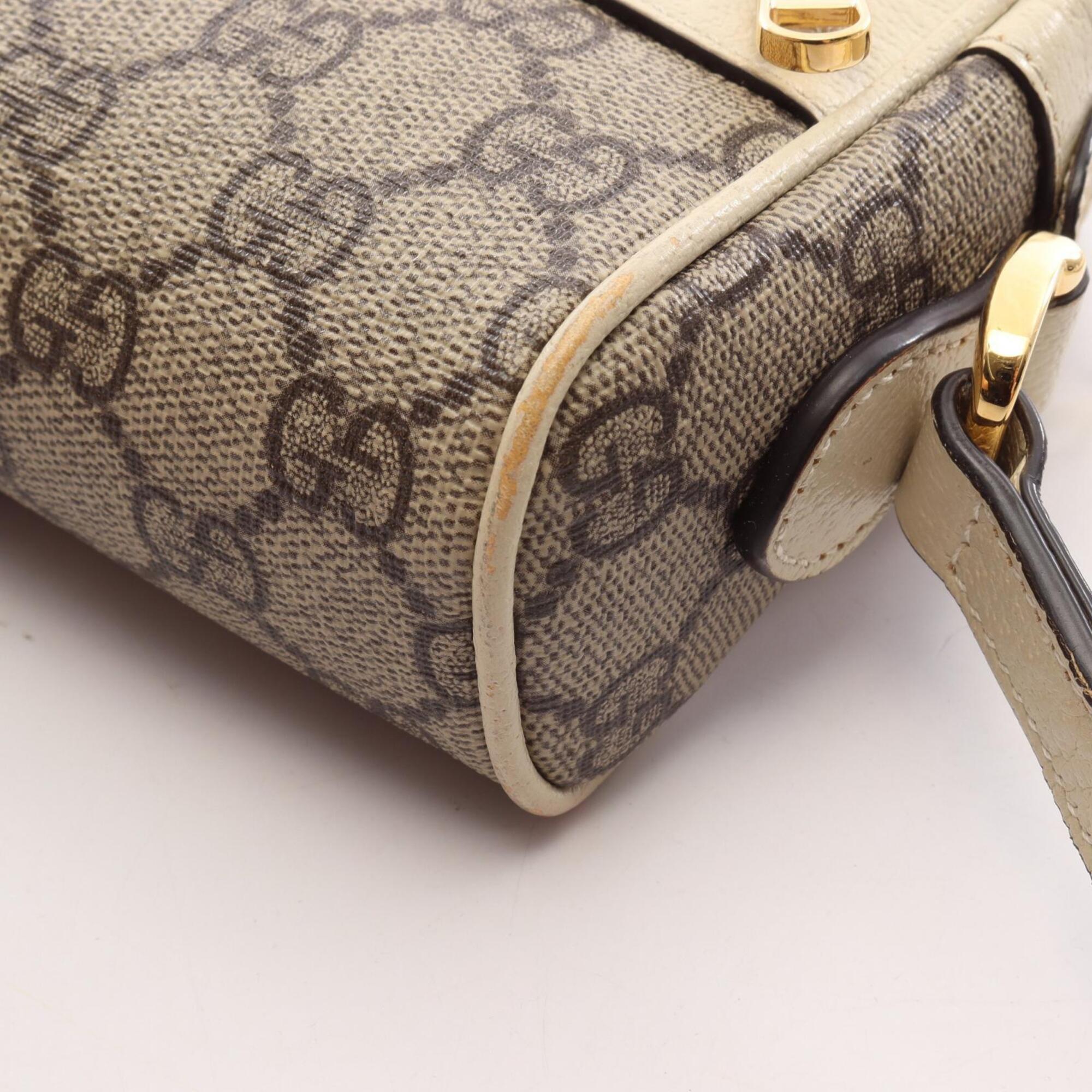 Gucci Beige Multi-Color Pvc Leather Handbag Shoulder Bag (Pre-Owned)