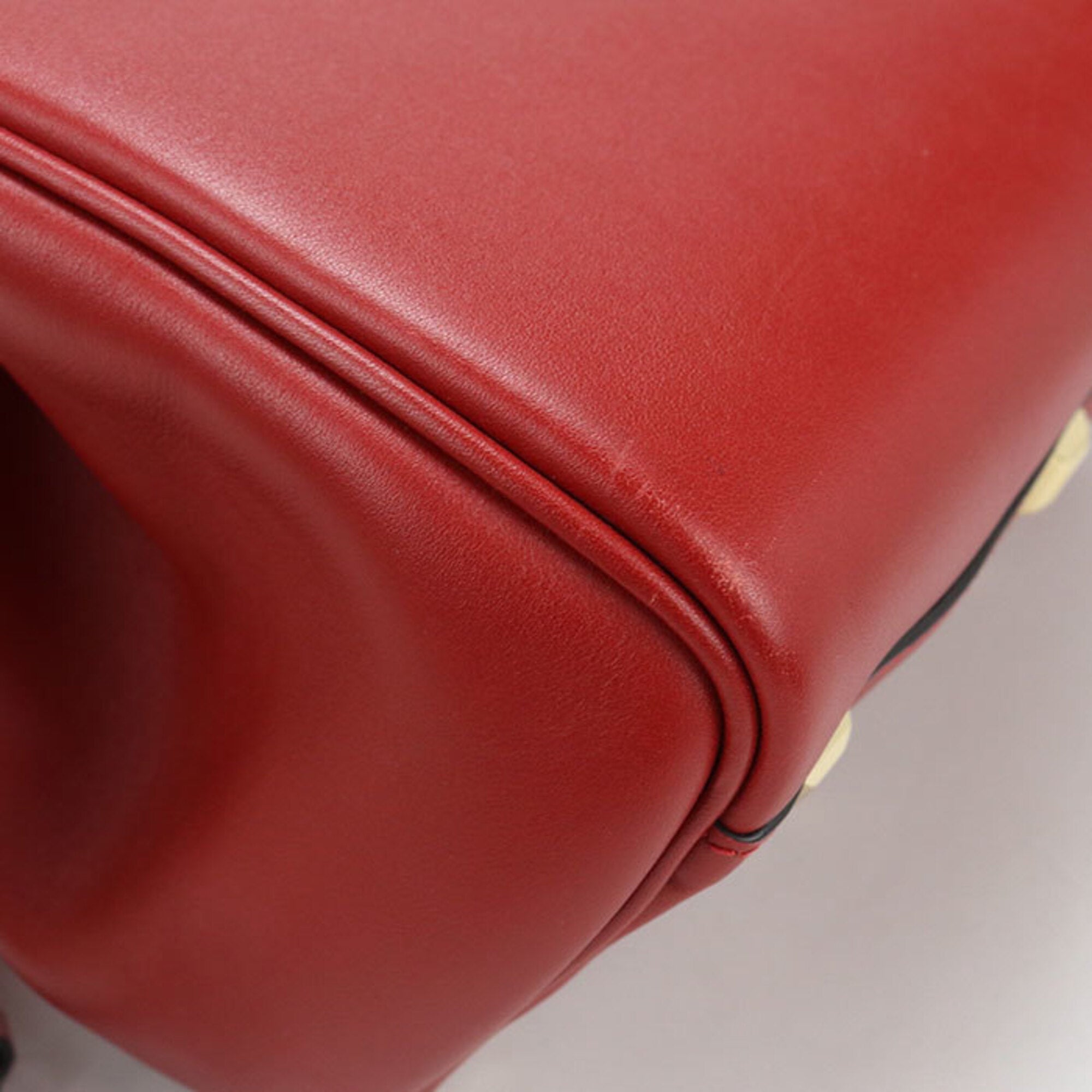 Salvatore Ferragamo Red Color Leather Tote Bag (Pre-Owned)