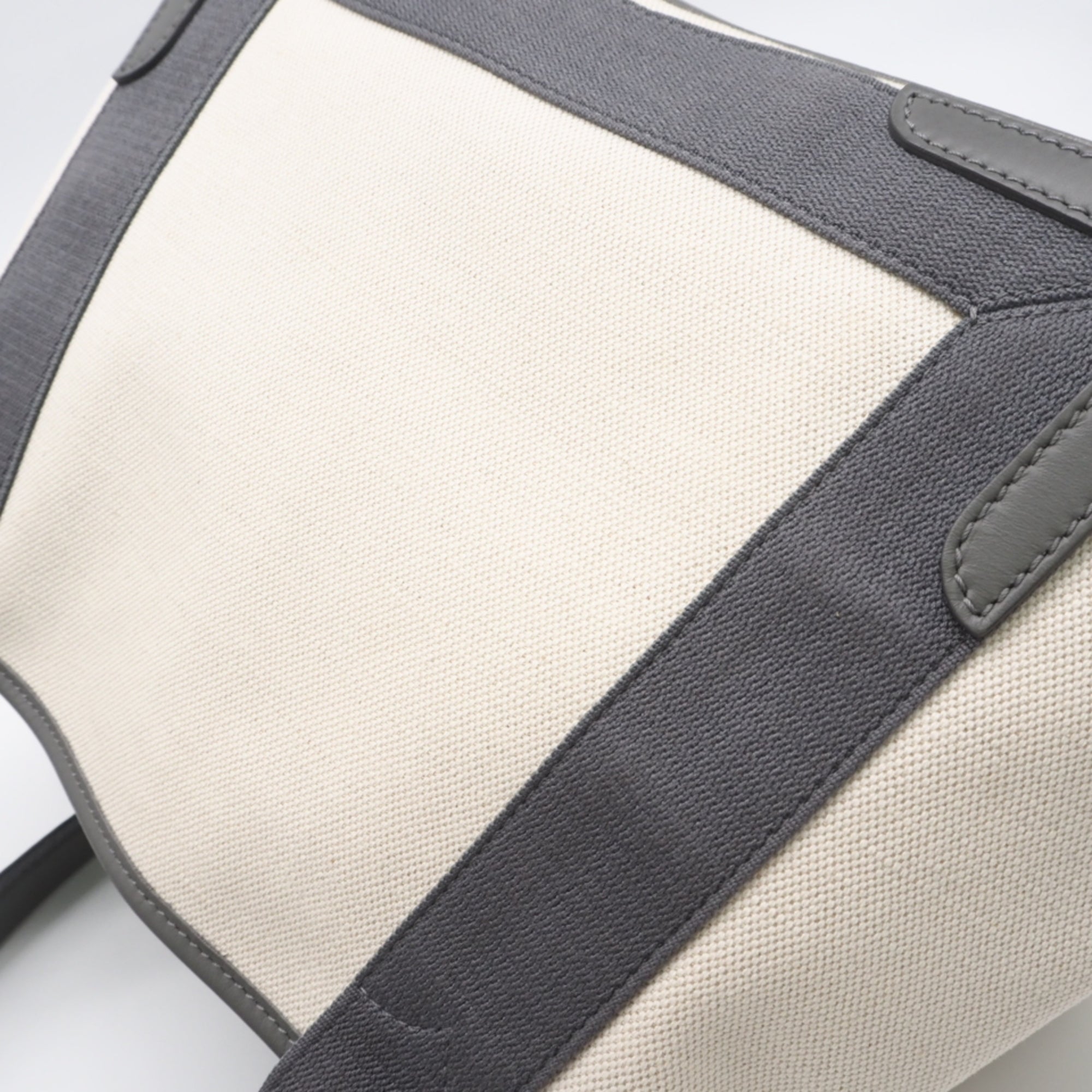 Balenciaga Gray Canvas Leather Pouch Tote Bag (Pre-Owned)