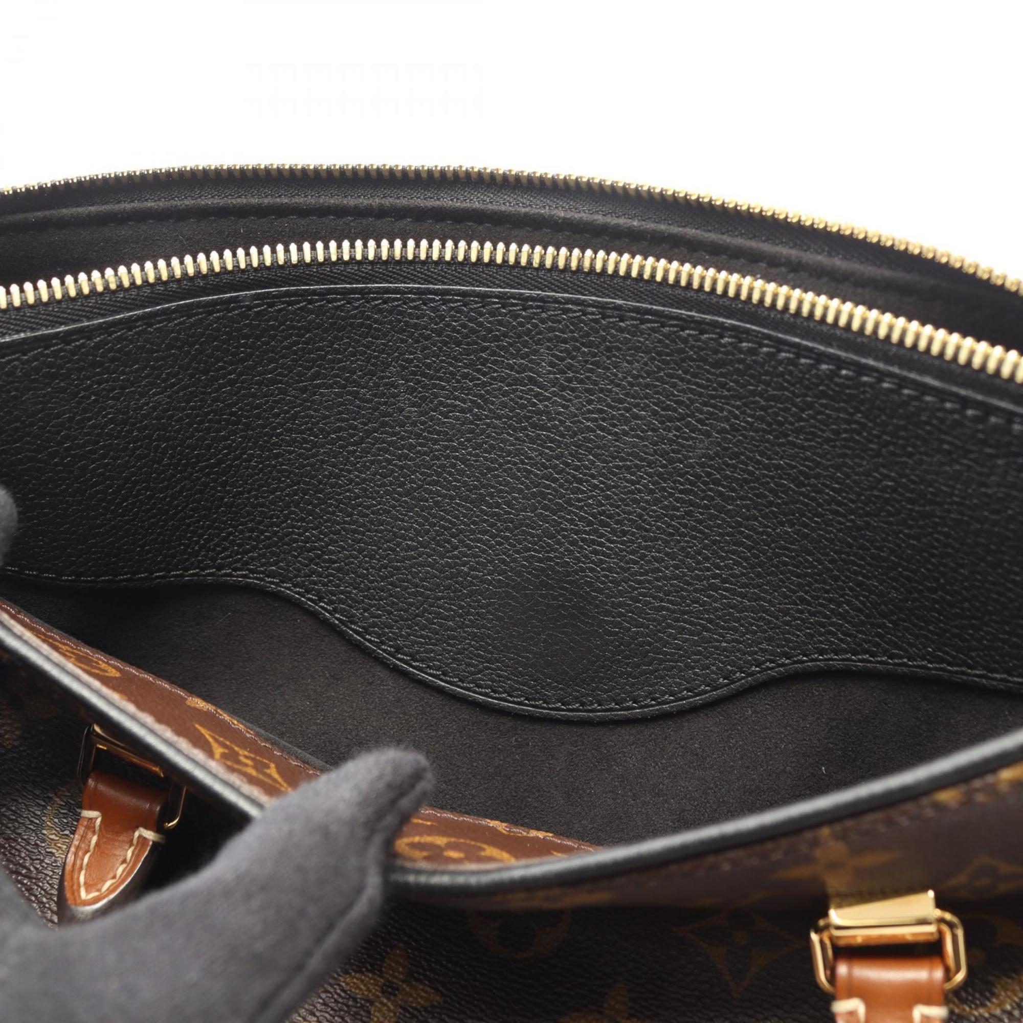 Louis Vuitton Black Brown Noir Coated Canvas Leather Handbag (Pre-Owned)