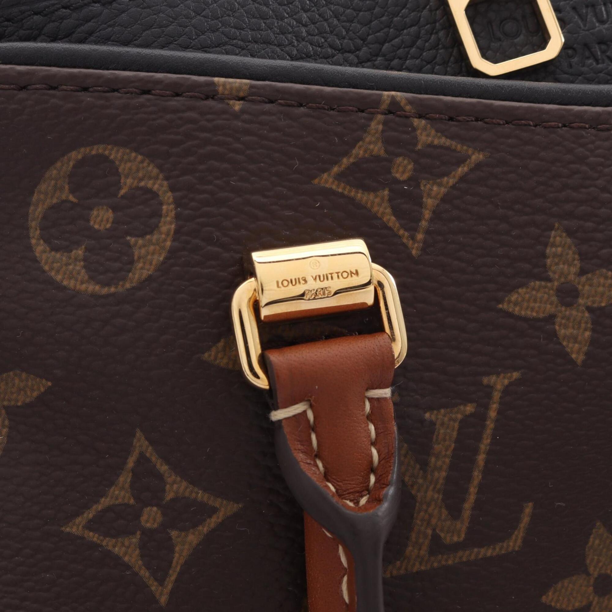 Louis Vuitton Black Noir Coated Canvas Monogram Leather Handbag (Pre-Owned)