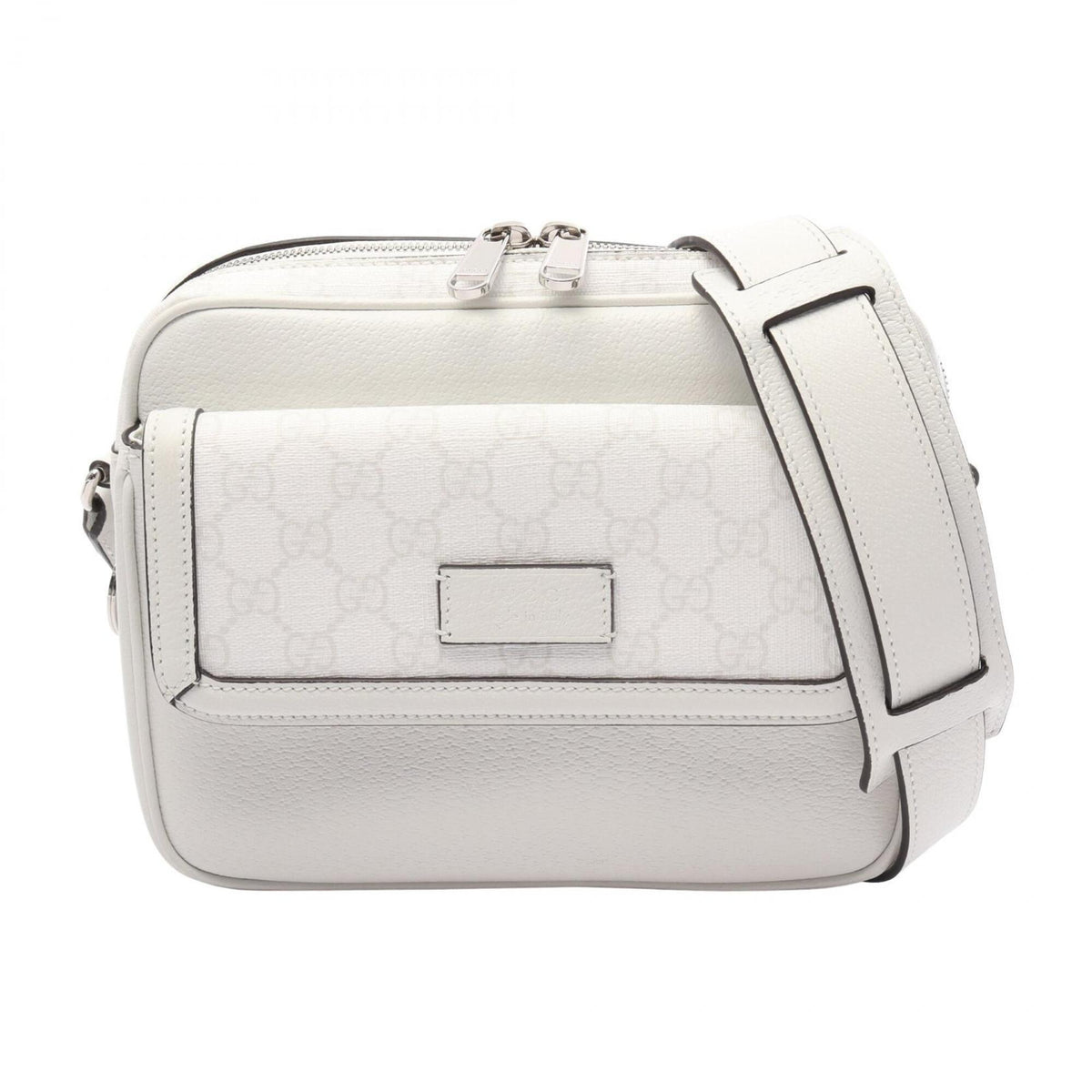 Gucci White Gg Supreme Leather Handbag Shoulder Bag (Pre-Owned)
