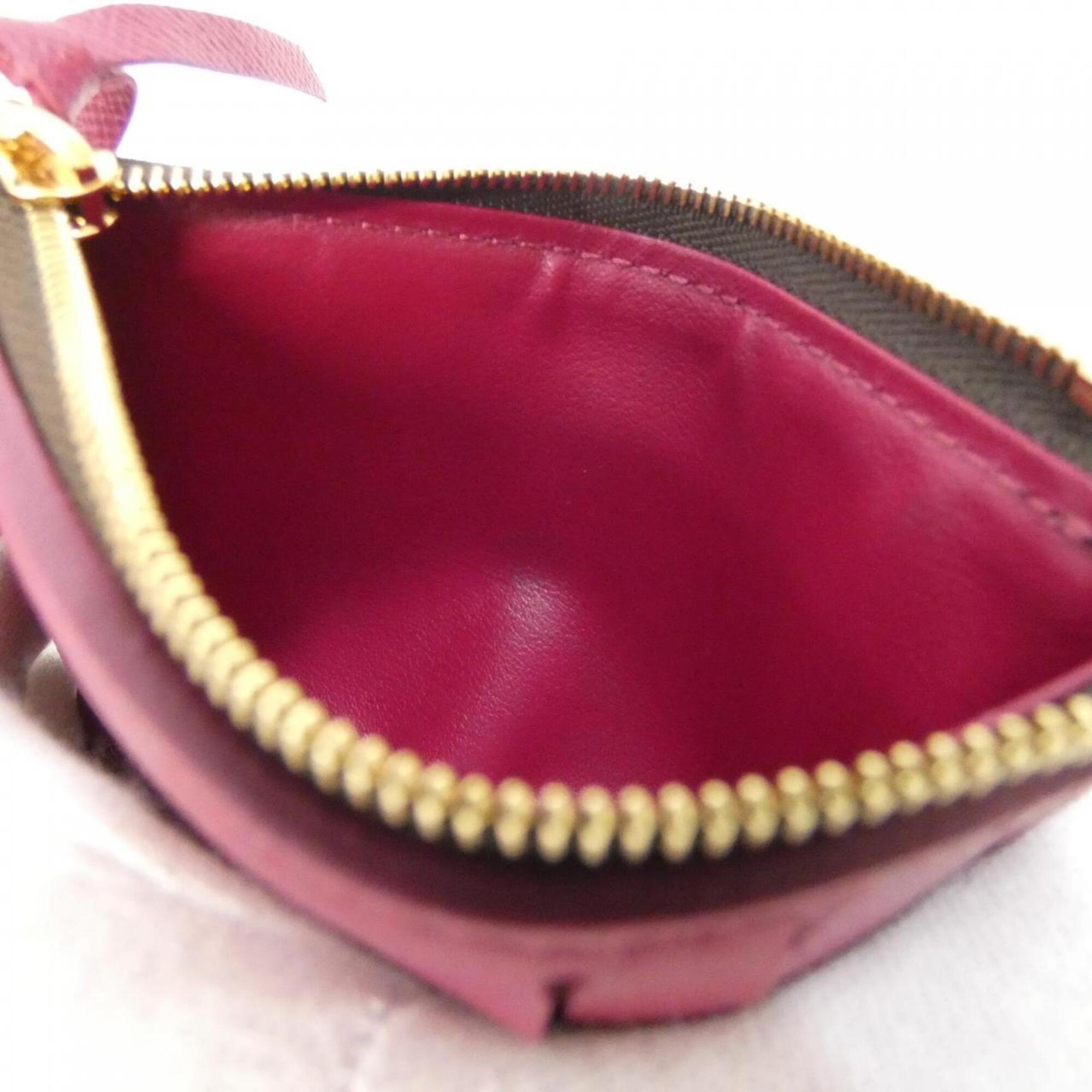 Louis Vuitton Monogram Fuchsia Marron Coated Canvas Wallet (Tri-Fold) (Pre-Owned)