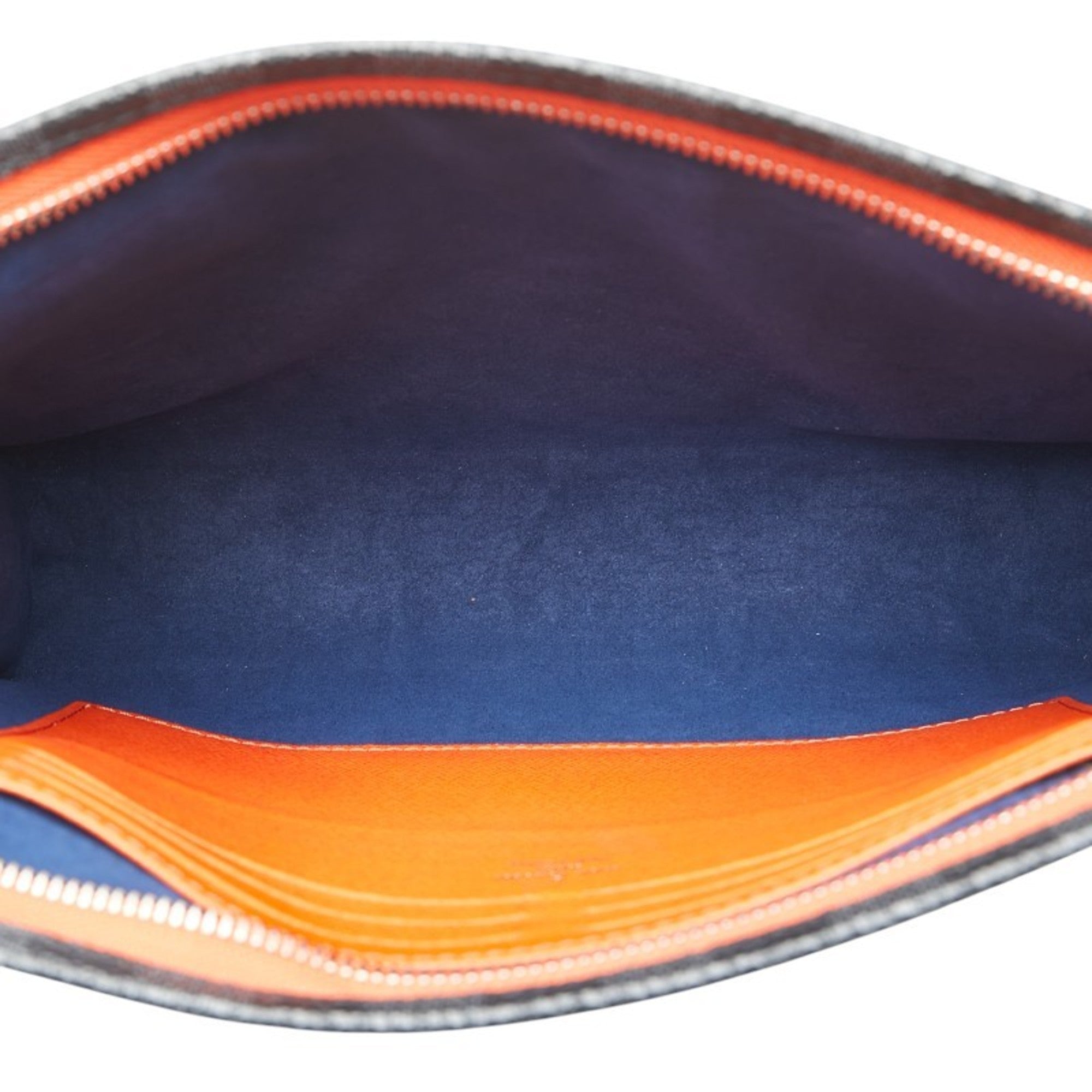 Louis Vuitton Black Navy Leather Pvc Clutch Bag (Pre-Owned)