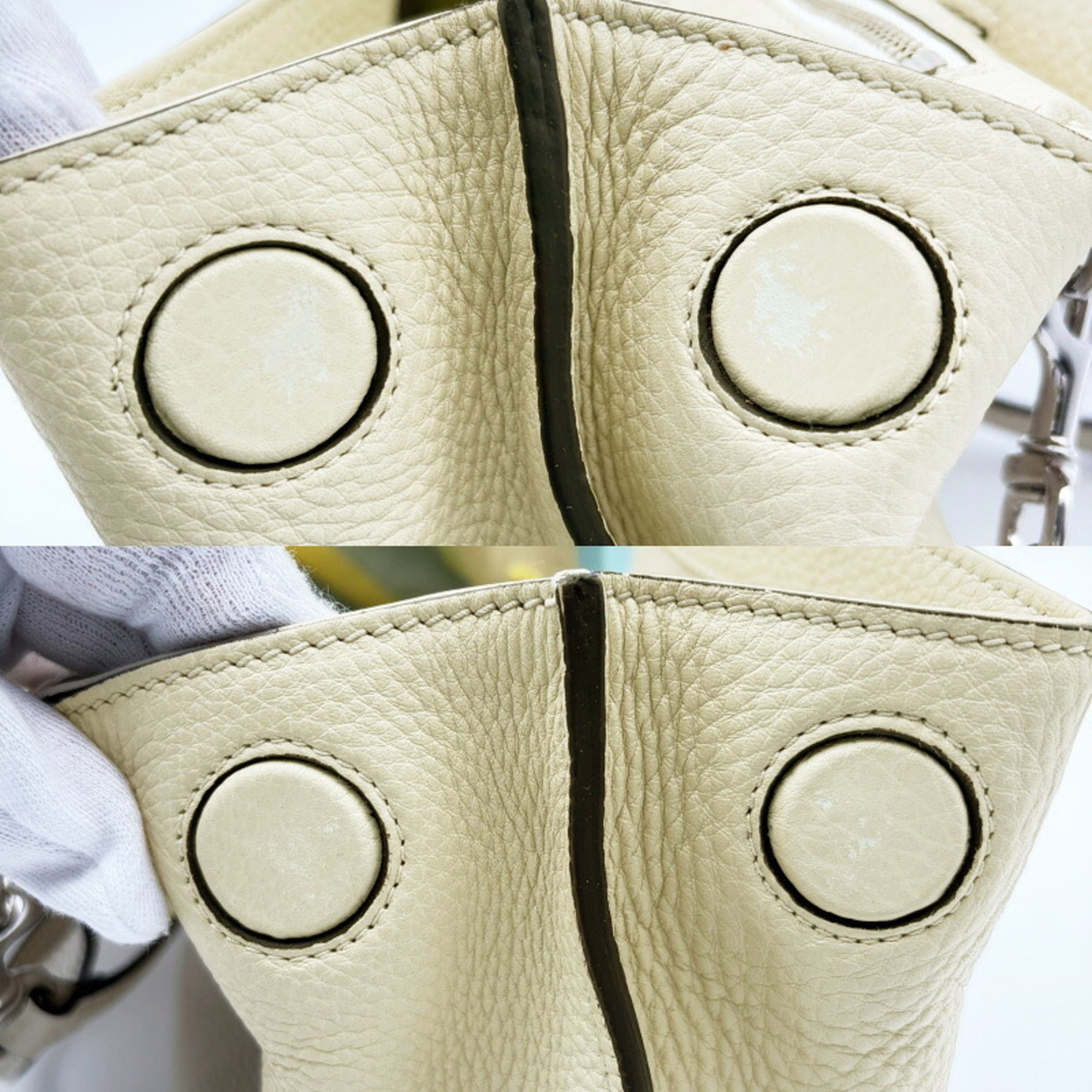 Gucci Bamboo Ivory Multi-Color Leather Shoulder Bag (Pre-Owned)