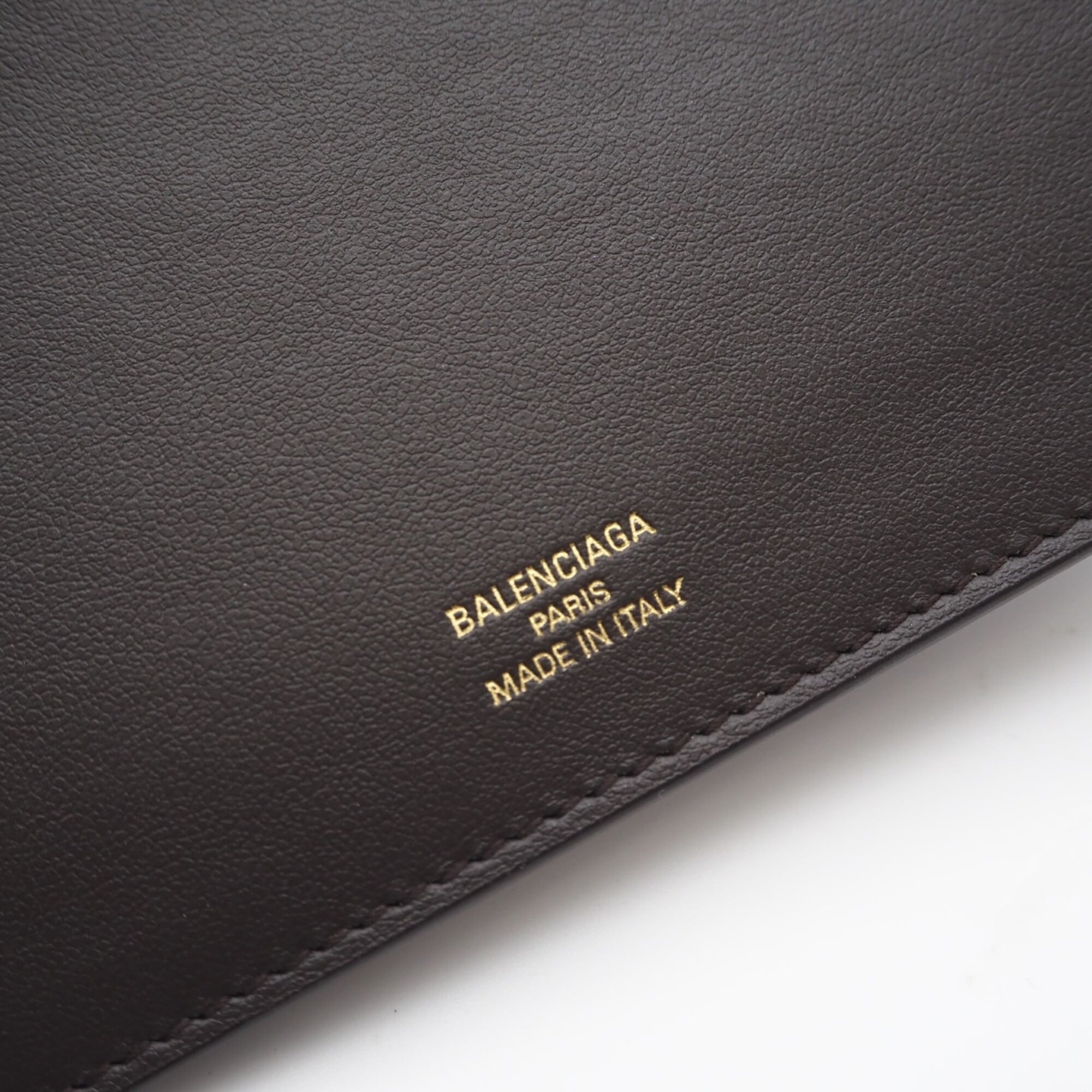 Balenciaga Brown Yellow Leather Coin Purse/Coin Case (Pre-Owned)