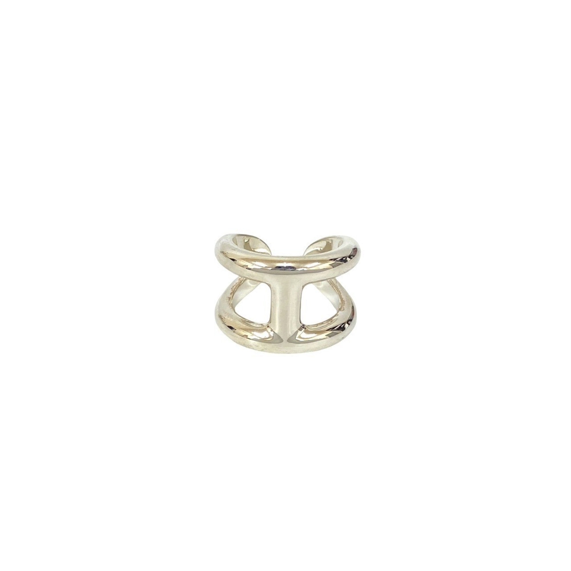 Hermes Silver Silver 925 Band Ring (Pre-Owned)