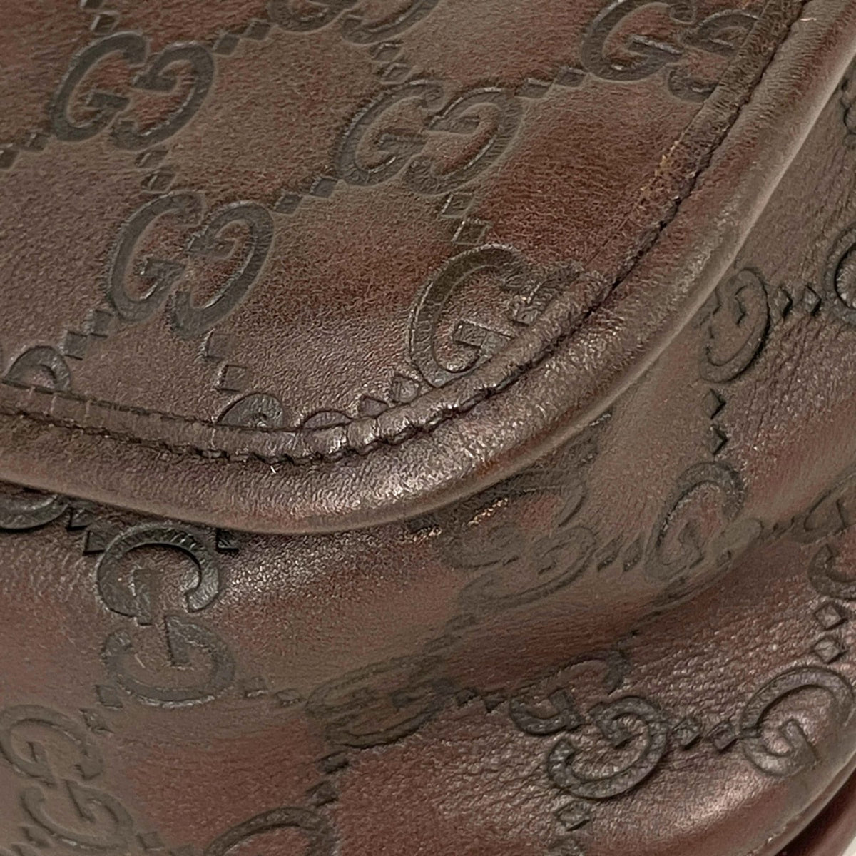 Gucci Brown Leather Shoulder Bag (Pre-Owned)