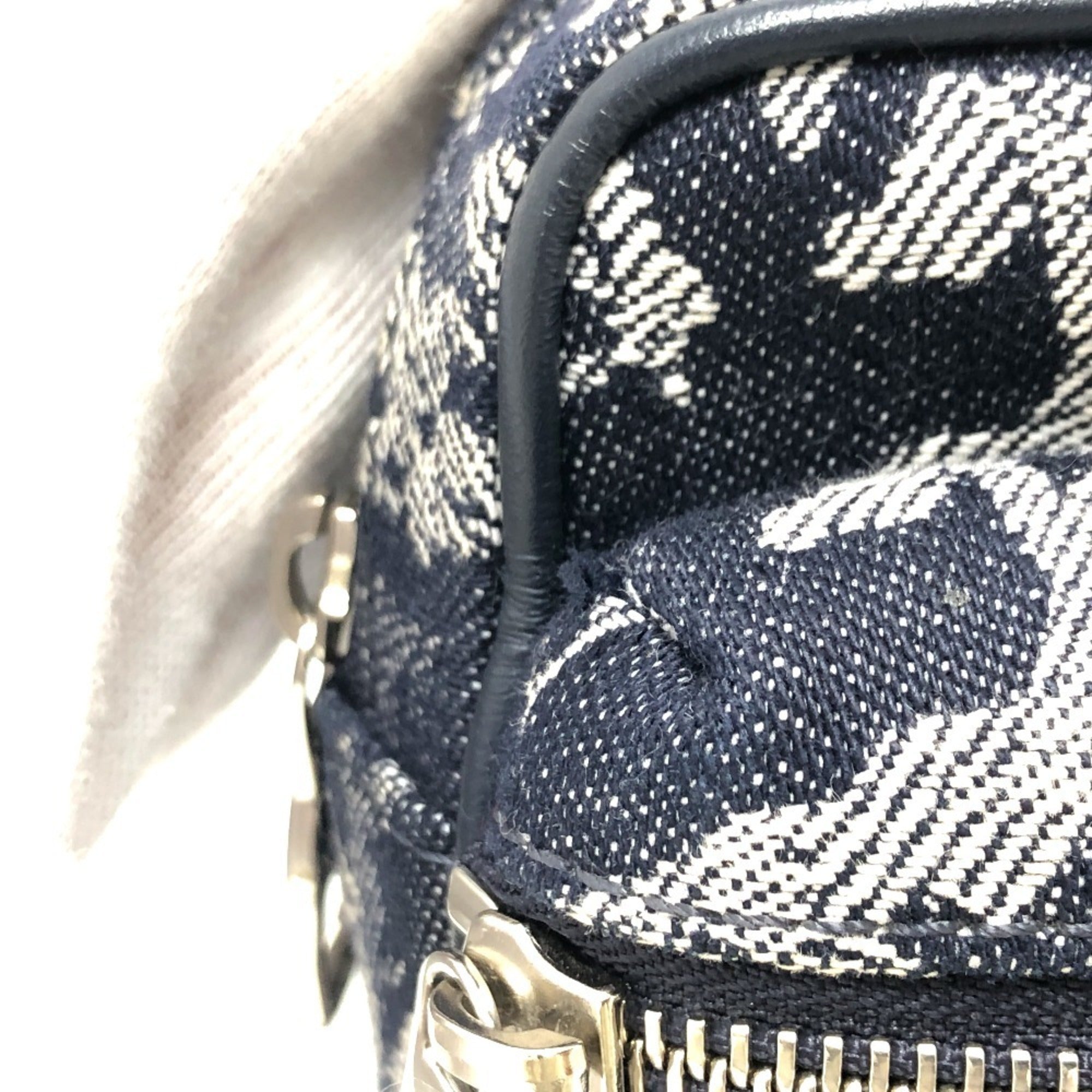 Louis Vuitton Navy Canvas Shoulder Bag Sling Bag (Pre-Owned)