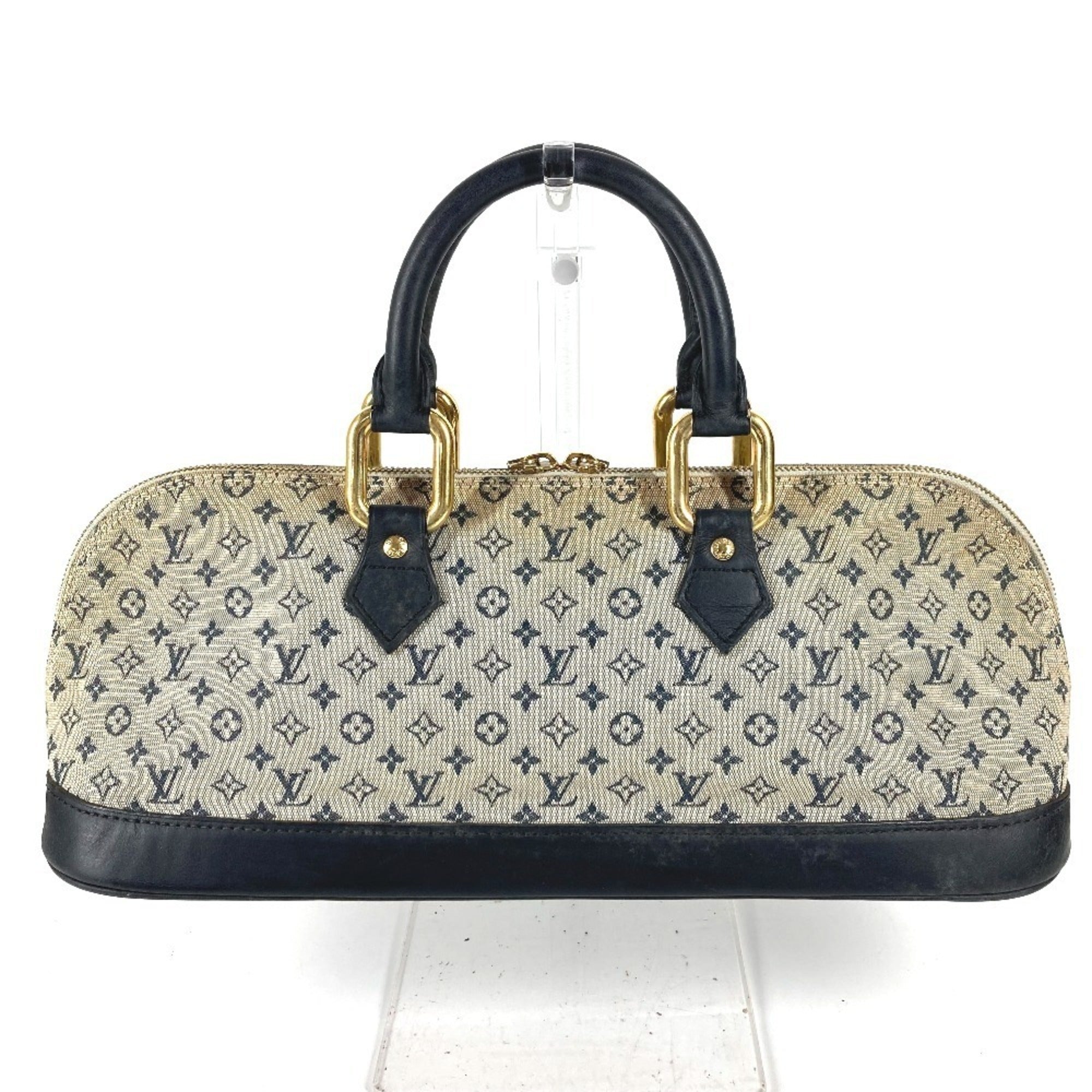 Louis Vuitton Galle Marron Monogram Navy Monogram Mini Boston Bag Handbag (Pre-Owned)