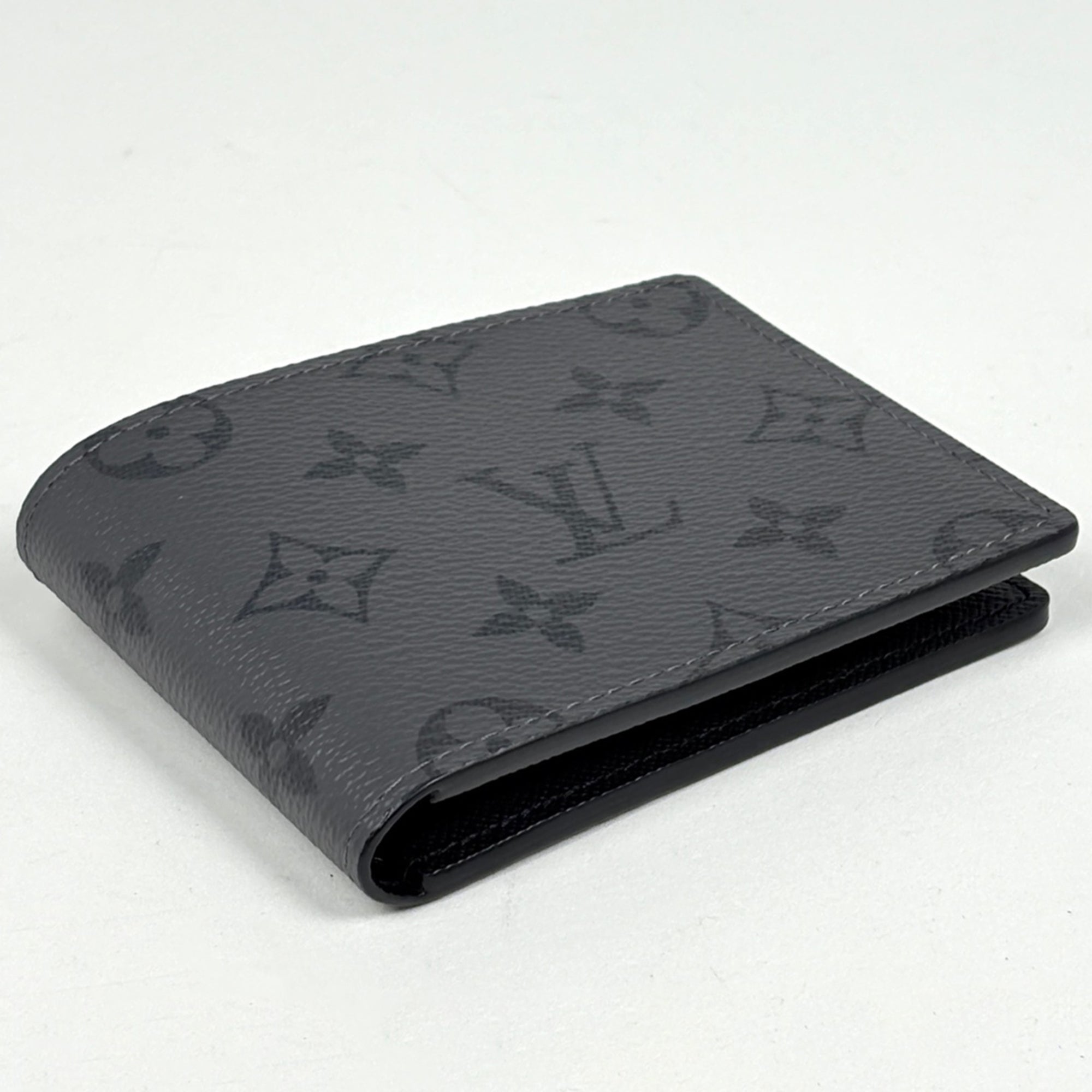 Louis Vuitton Gray Monogram Eclipse Monogram Reverse Wallet (Bi-Fold) (Pre-Owned)