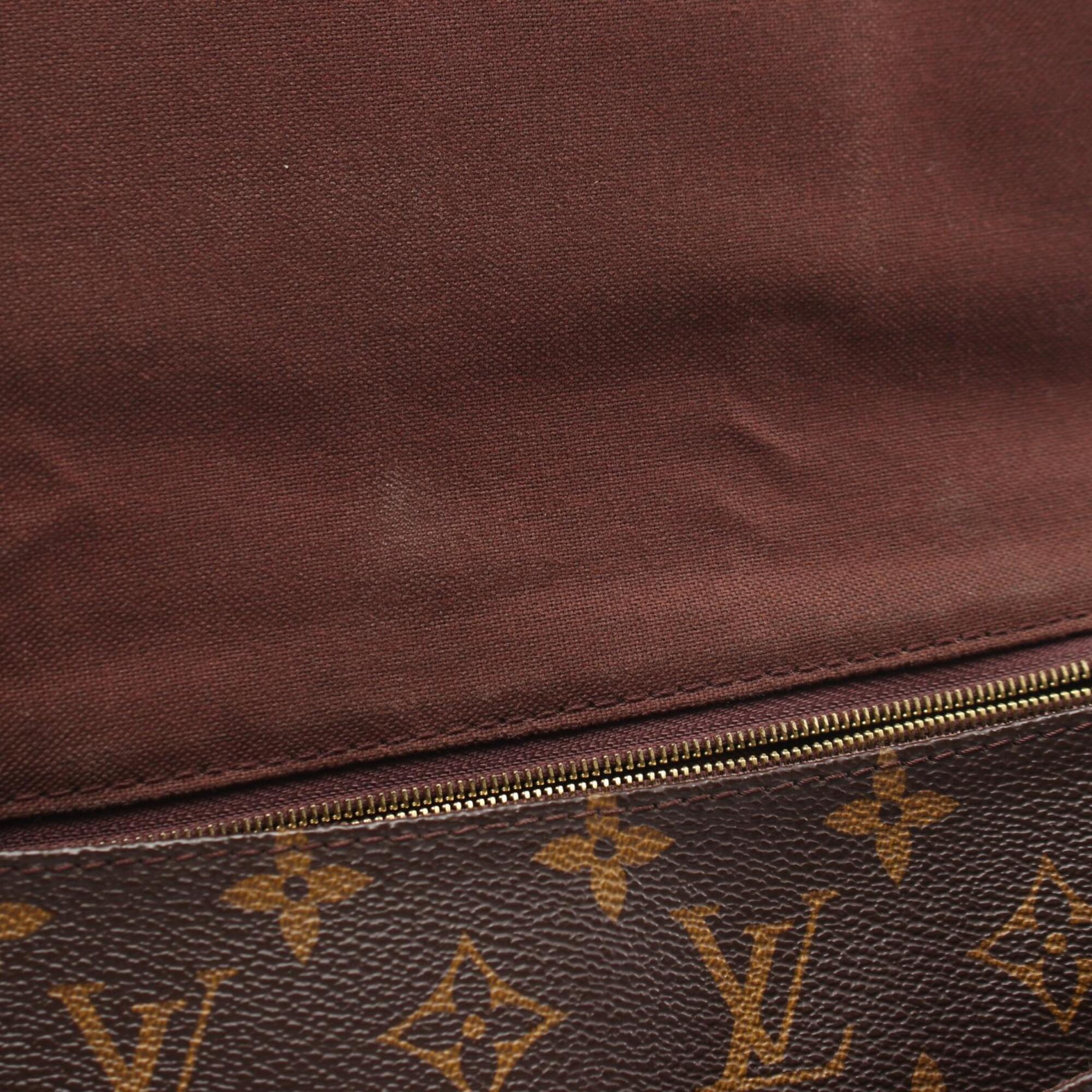 Louis Vuitton Brown Coated Canvas Leather Handbag Shoulder Bag (Pre-Owned)