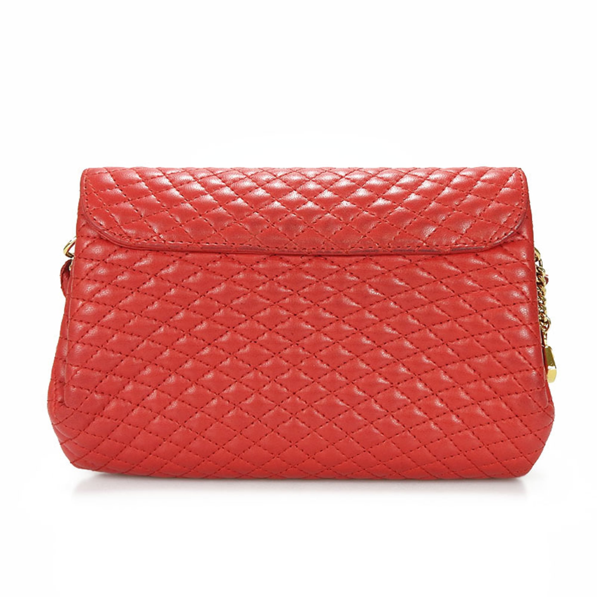 Bally Red Color Leather Shoulder Bag (Pre-Owned)